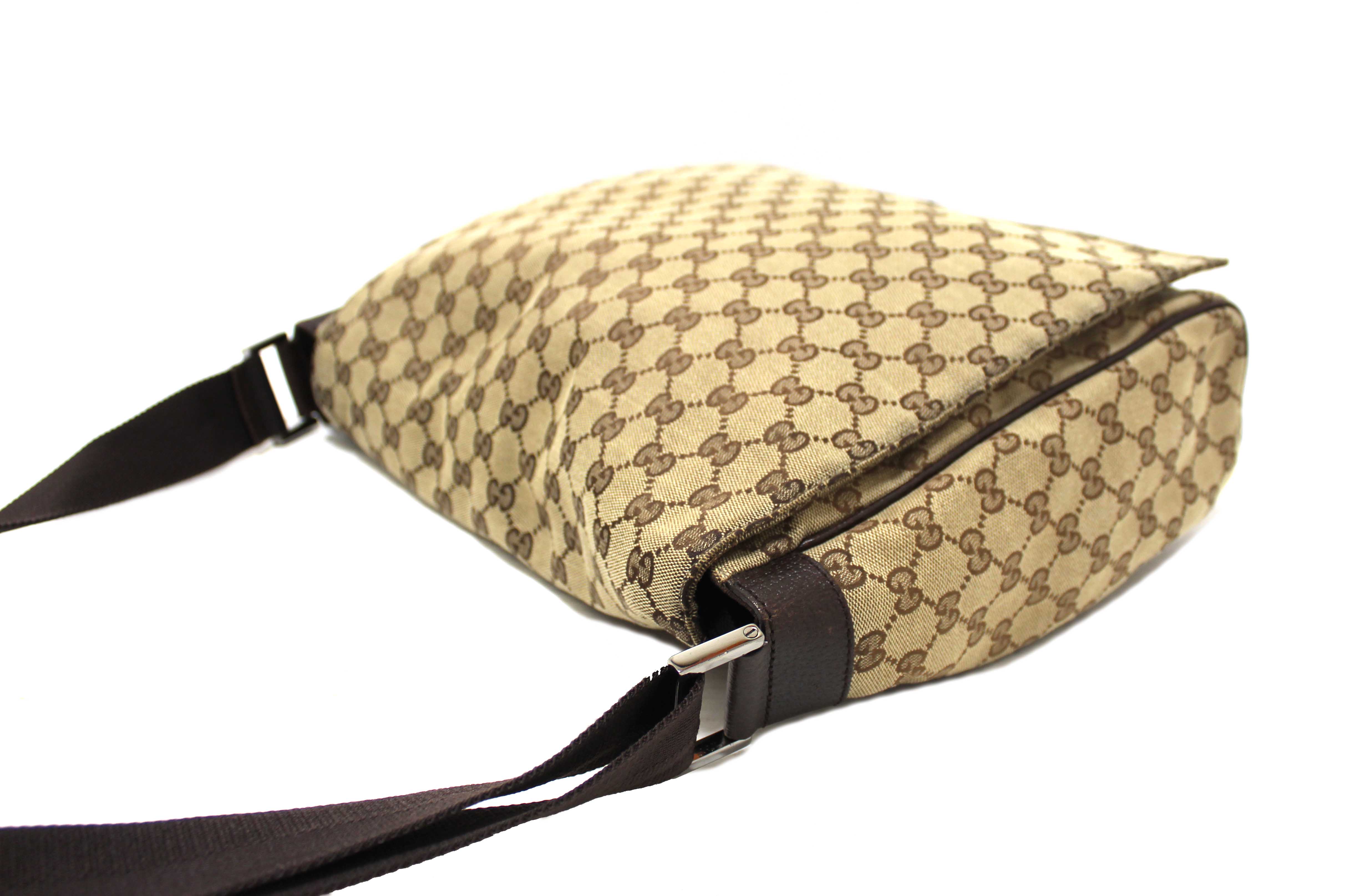 Authentic Gucci GG Monogram Flap Messenger Bag 145861
