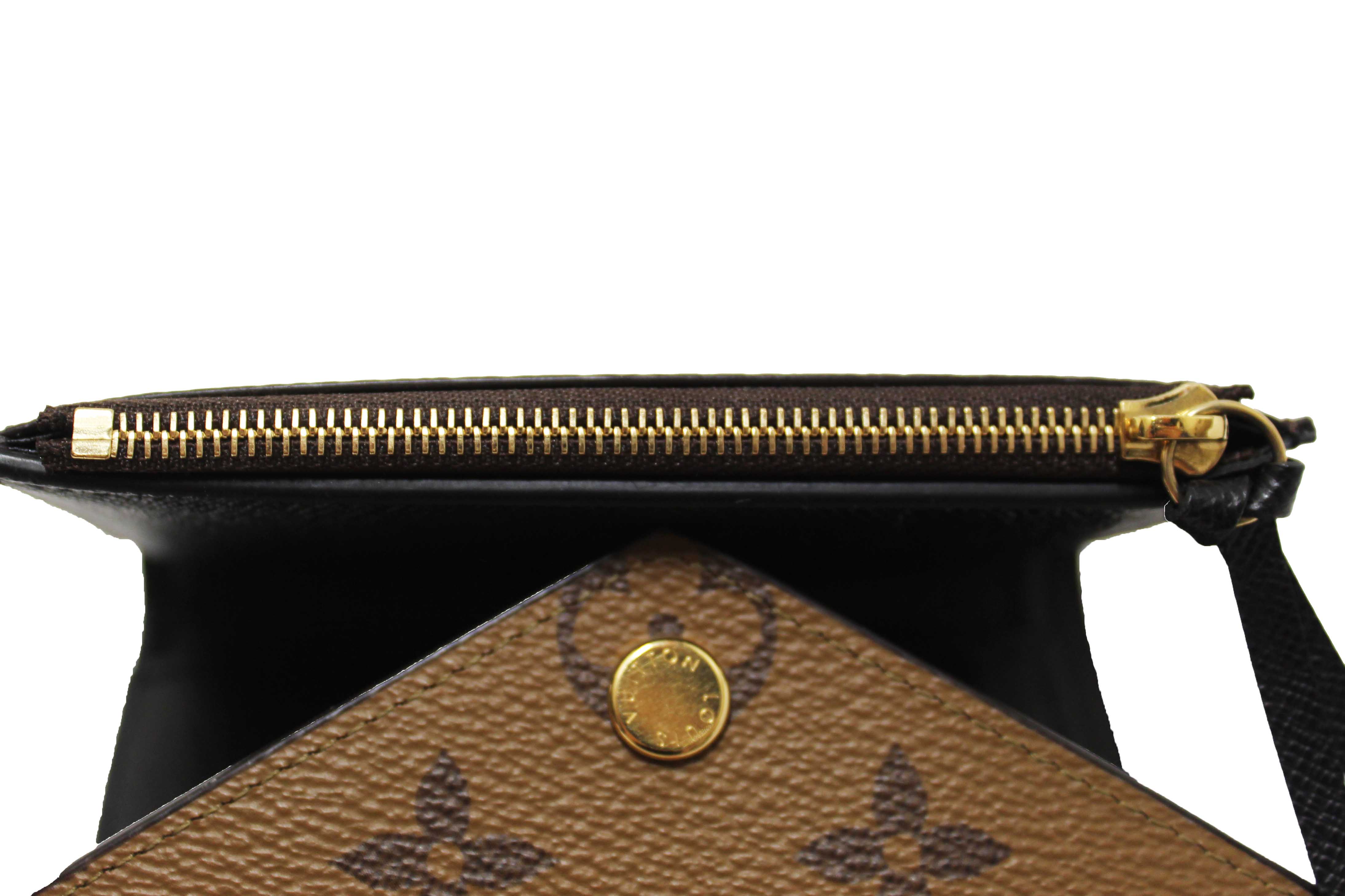 Authentic Louis Vuitton Classic Monogram and Monogram Reverse Canvas Victorine Wallet