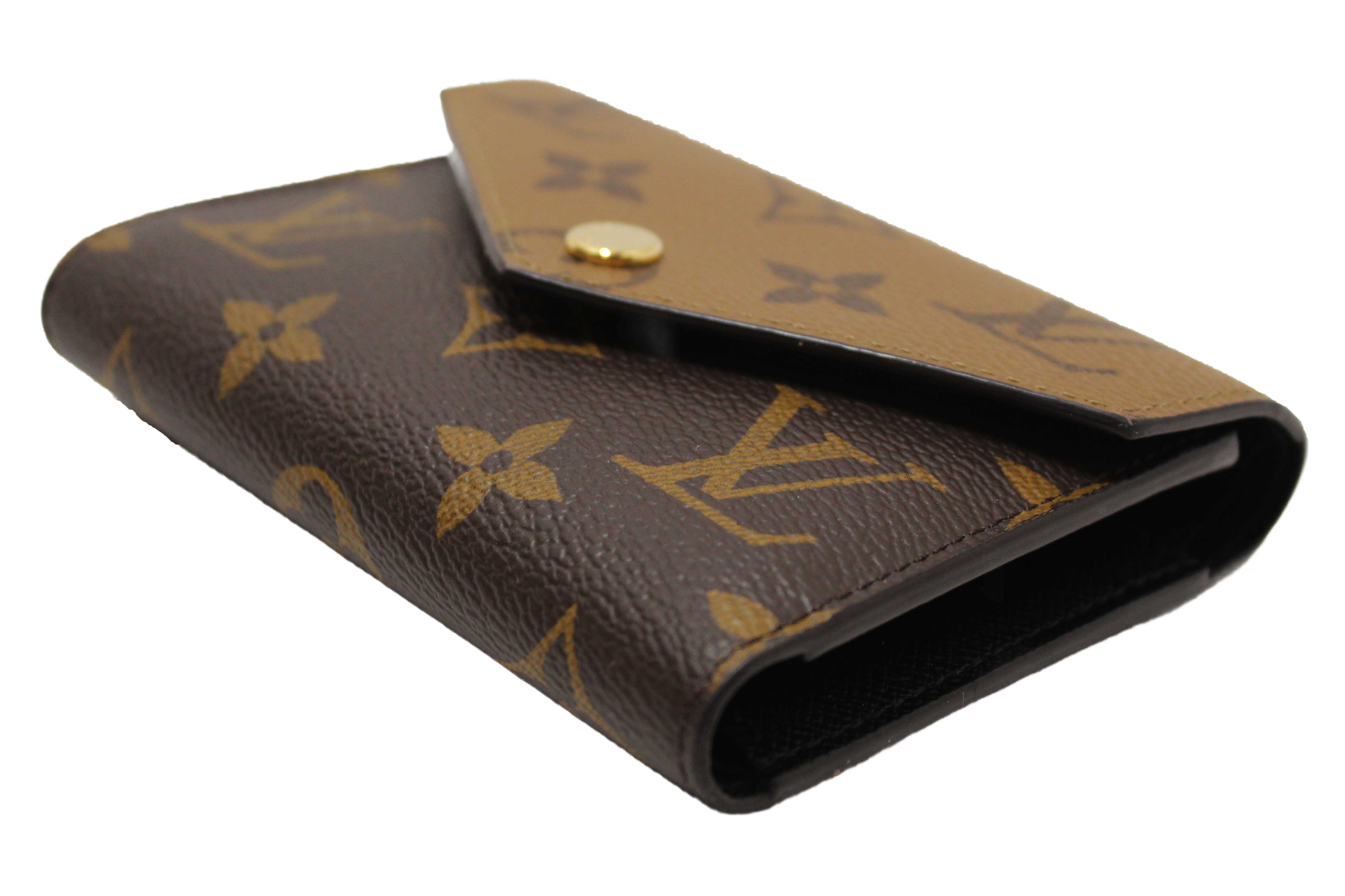 Authentic Louis Vuitton Classic Monogram and Monogram Reverse Canvas Victorine Wallet