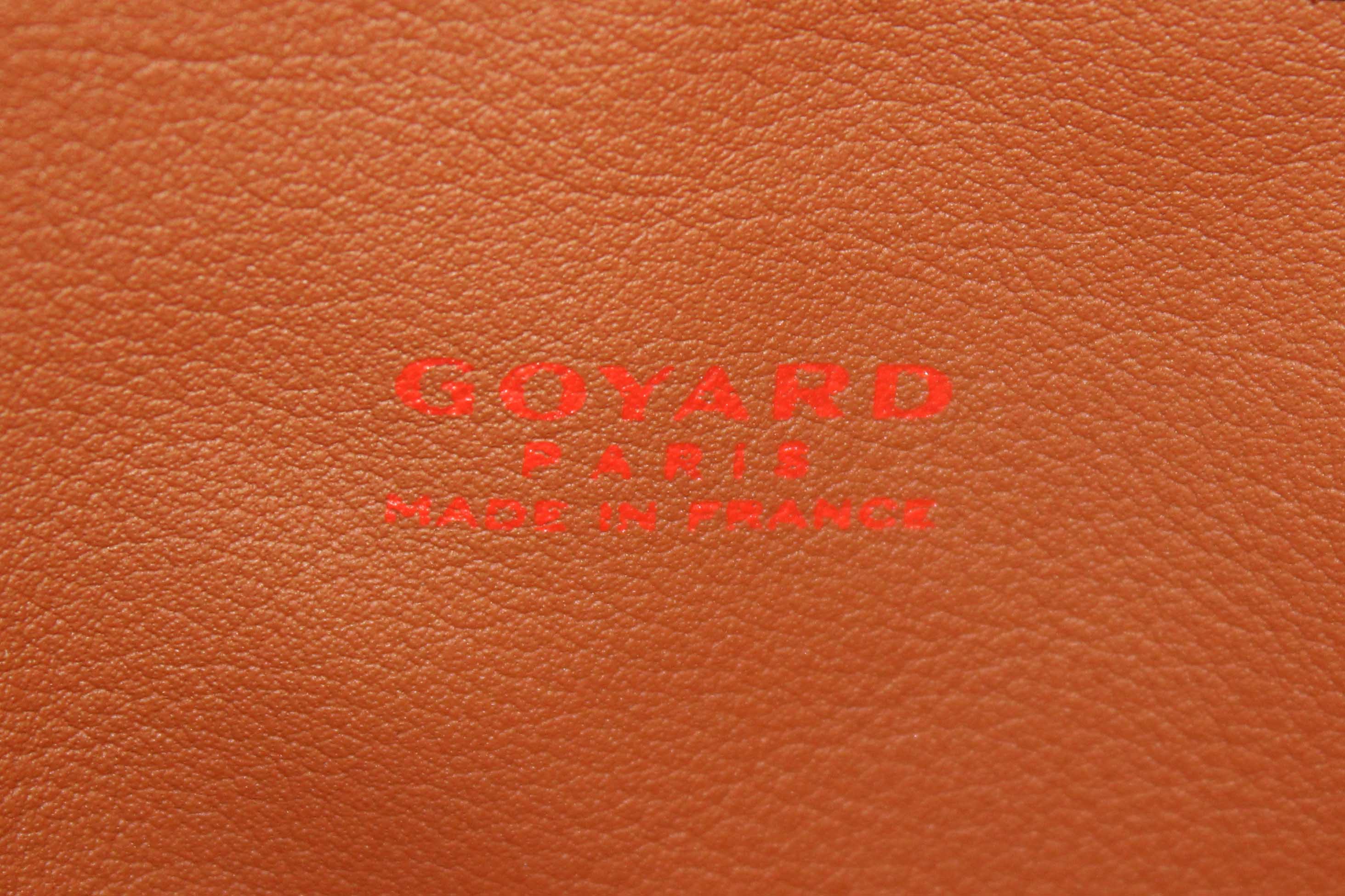 Authentic Goyard Black and Brown Goyardine Canvas Anjou Mini Tote Bag