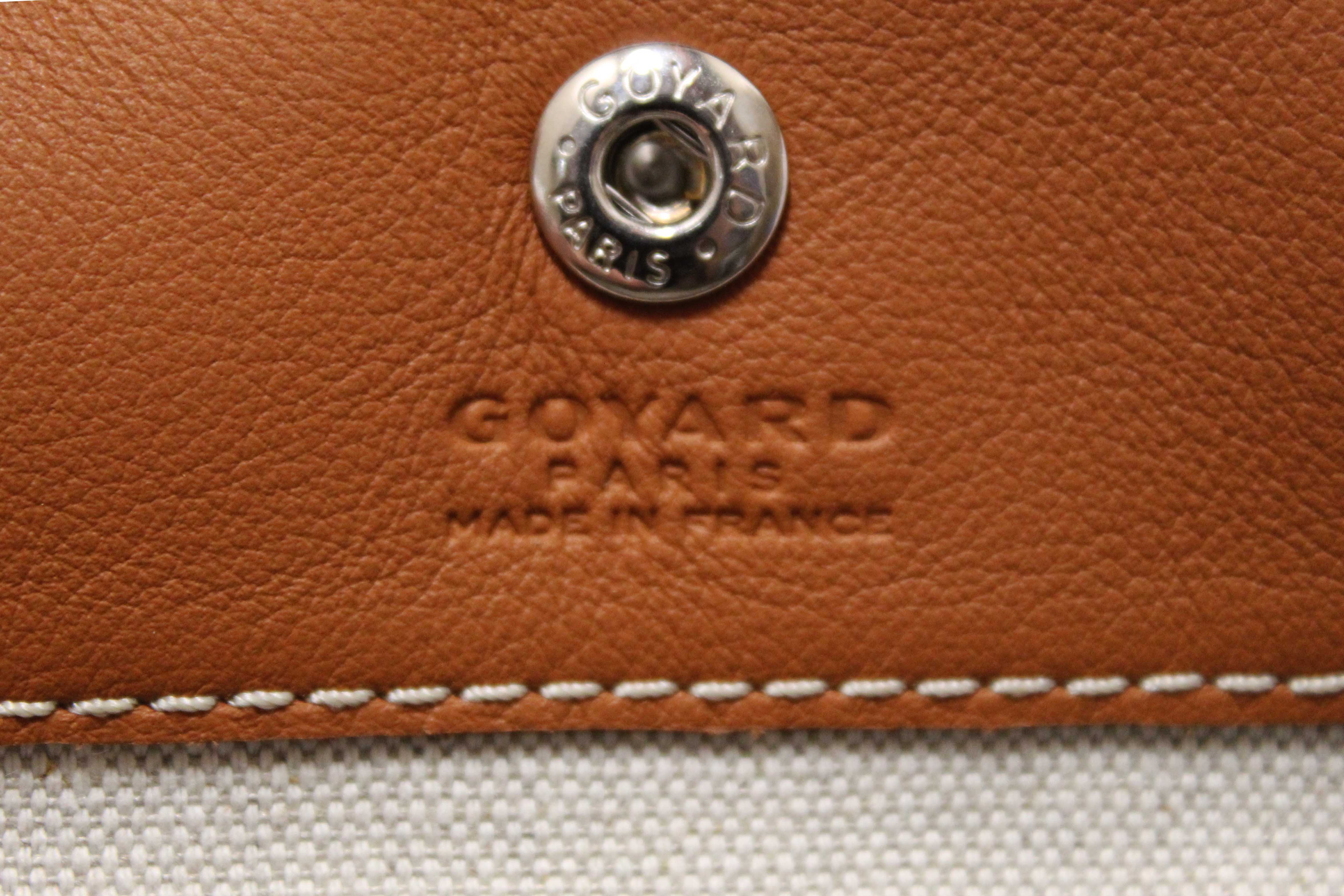 Authentic Goyard Black and Brown Goyardine Canvas Anjou Mini Tote Bag