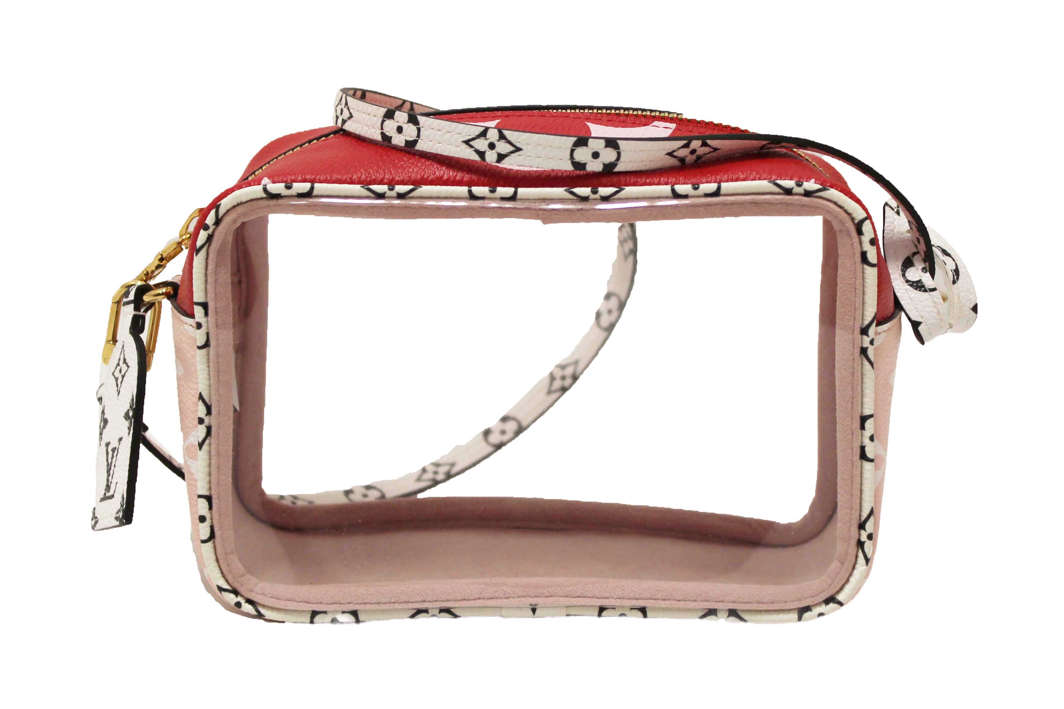 Authentic Louis Vuitton Limited Edition Red/Pink Colored Monogram Giant Beach Pouch