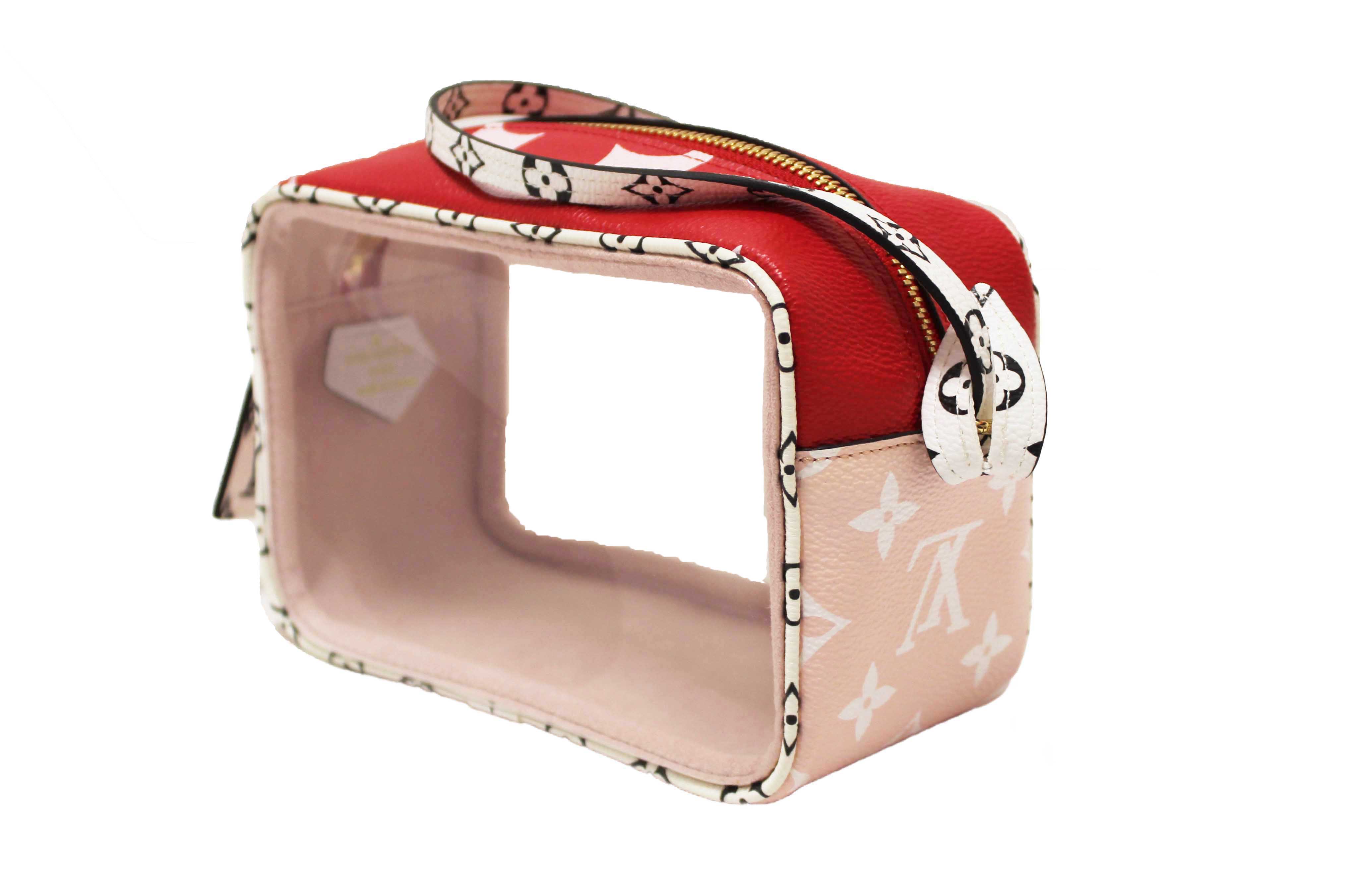 Authentic Louis Vuitton Limited Edition Red/Pink Colored Monogram Giant Beach Pouch