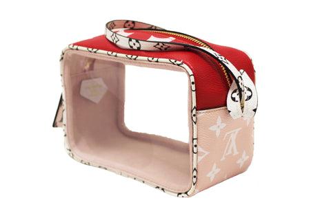 Authentic Louis Vuitton Limited Edition Red/Pink Colored Monogram Giant Beach Pouch