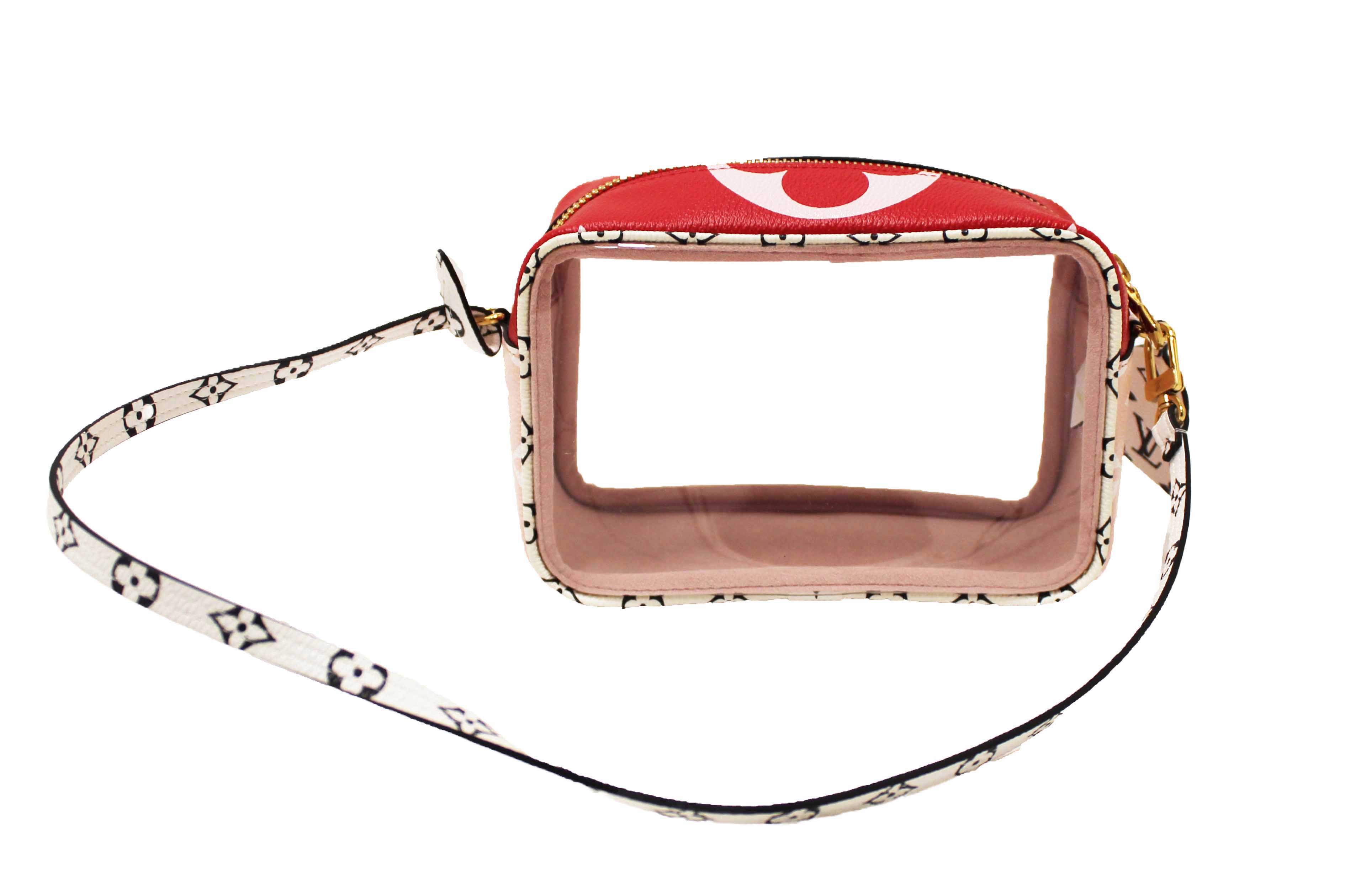Authentic Louis Vuitton Limited Edition Red/Pink Colored Monogram Giant Beach Pouch