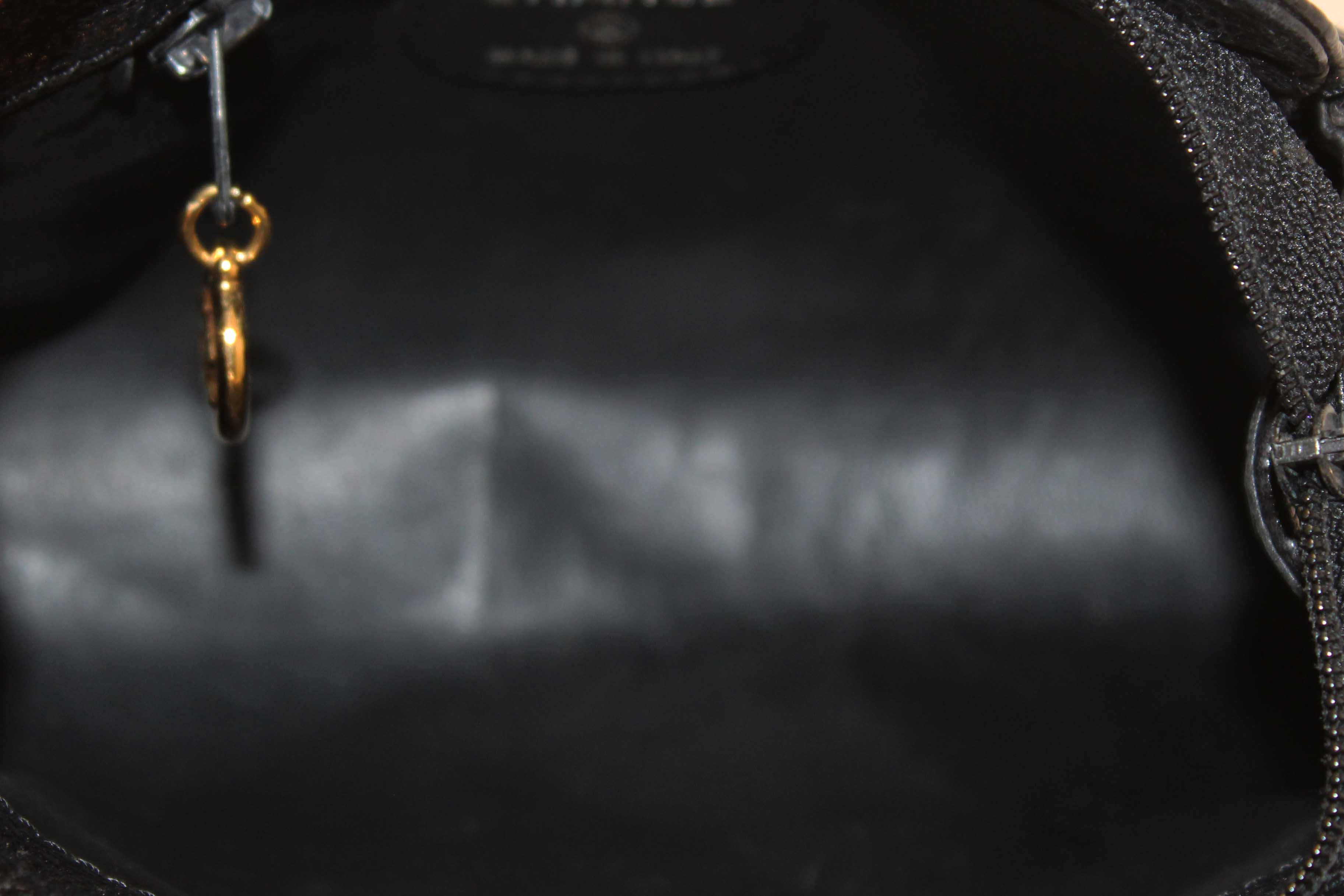 Authentic Chanel Vintage CC Black Caviar Leather Small Party Mini Shoulder Bag