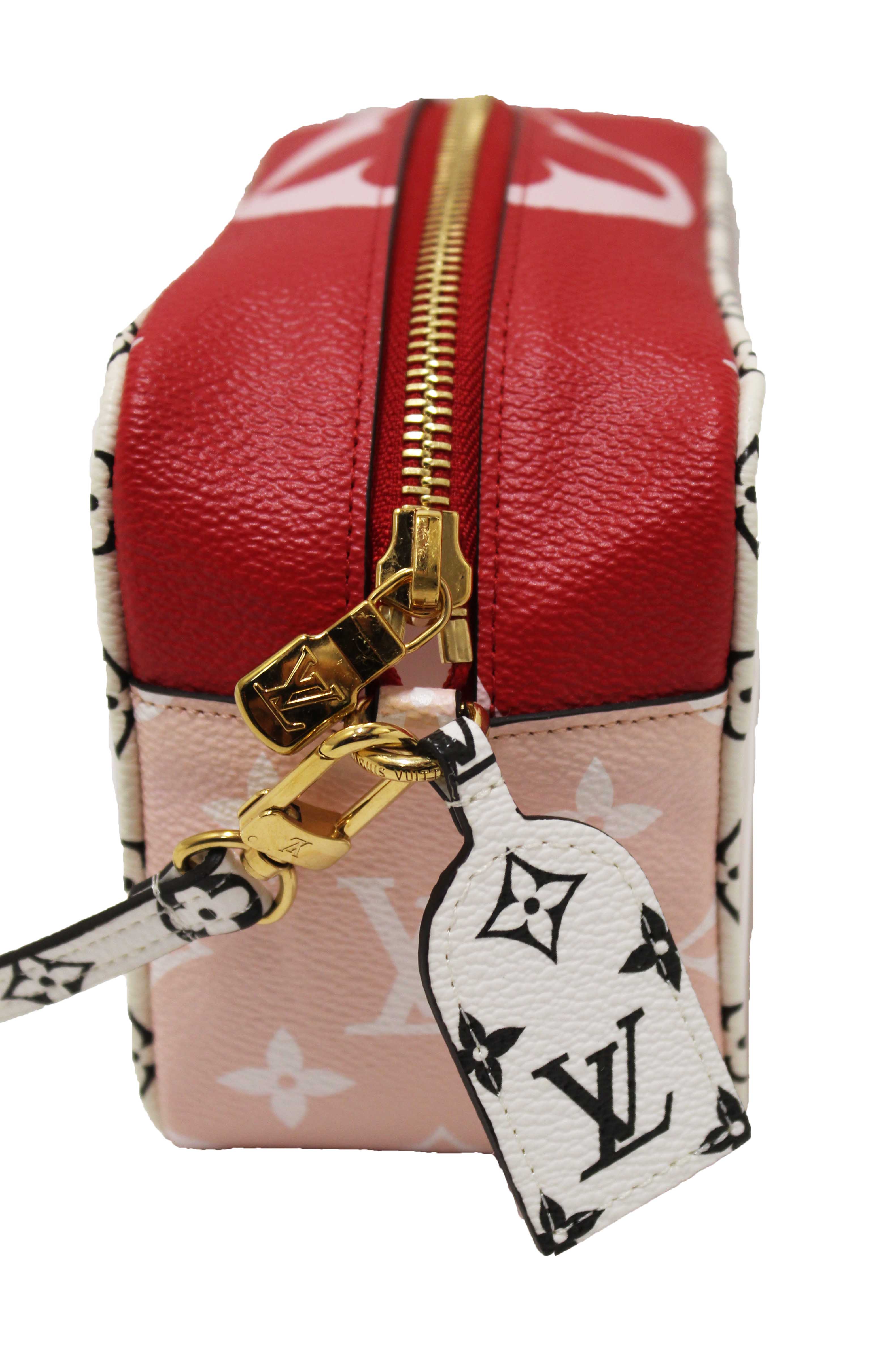 Authentic Louis Vuitton Limited Edition Red/Pink Colored Monogram Giant Beach Pouch