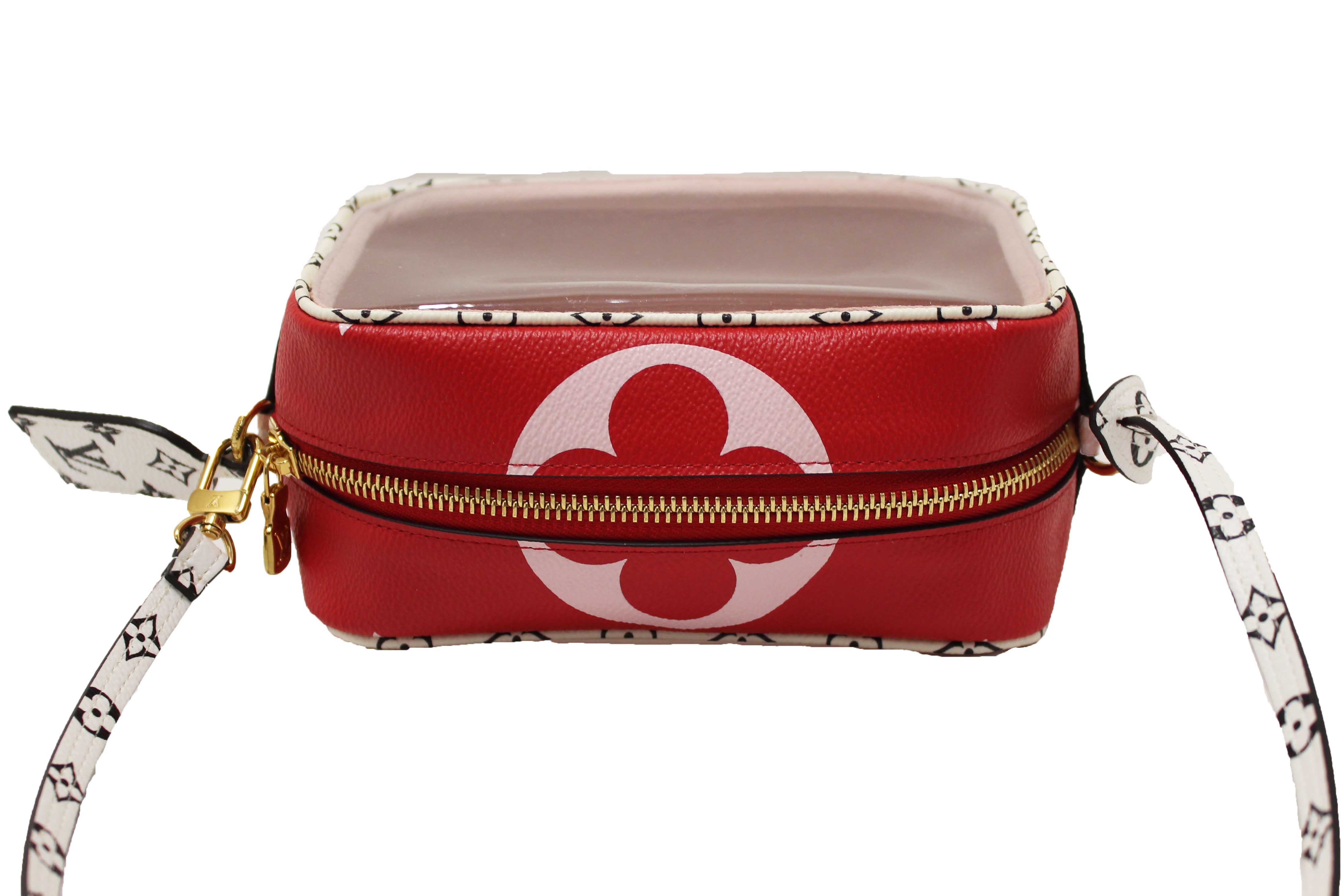 Authentic Louis Vuitton Limited Edition Red/Pink Colored Monogram Giant Beach Pouch