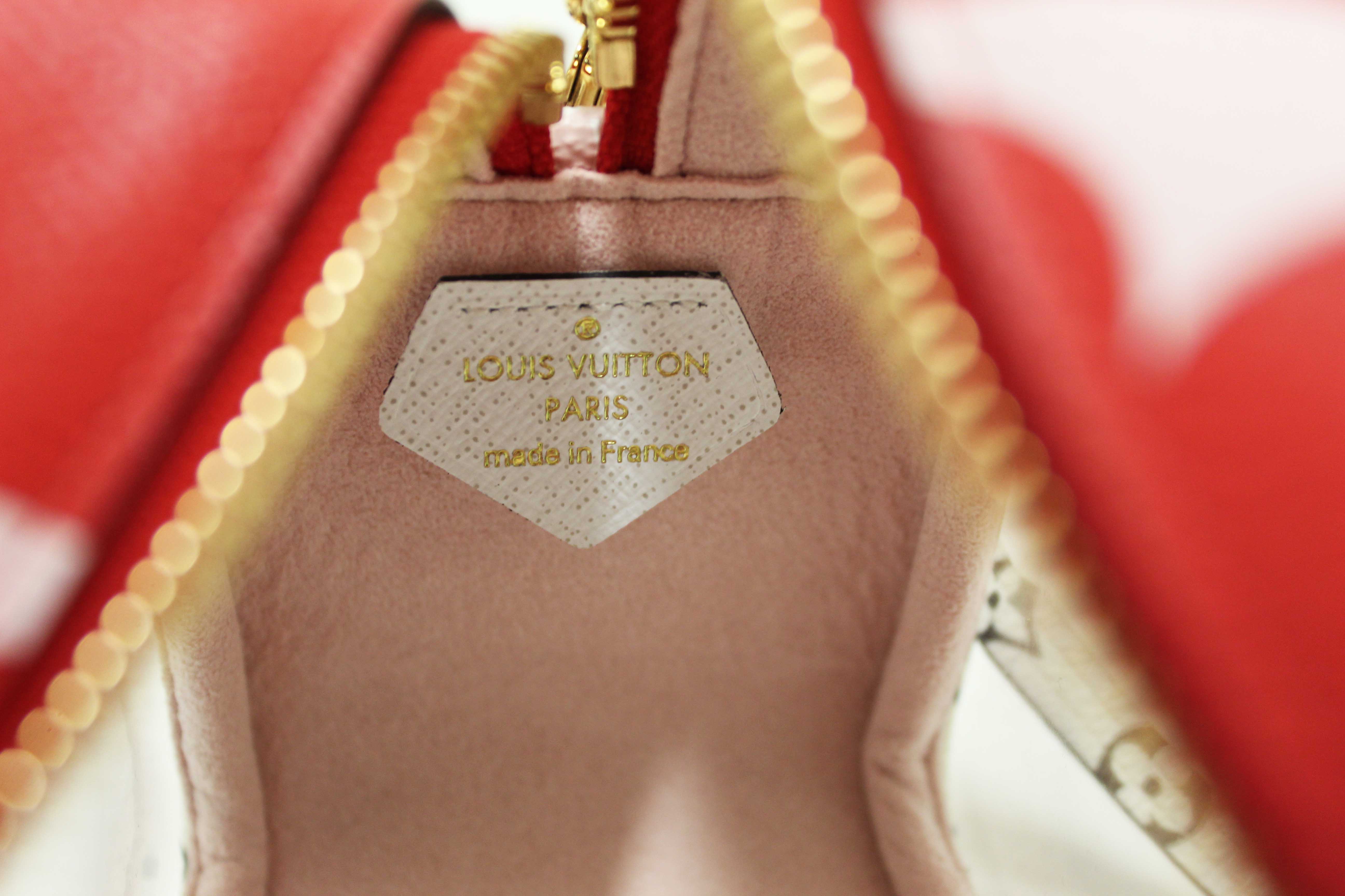 Authentic Louis Vuitton Limited Edition Red/Pink Colored Monogram Giant Beach Pouch