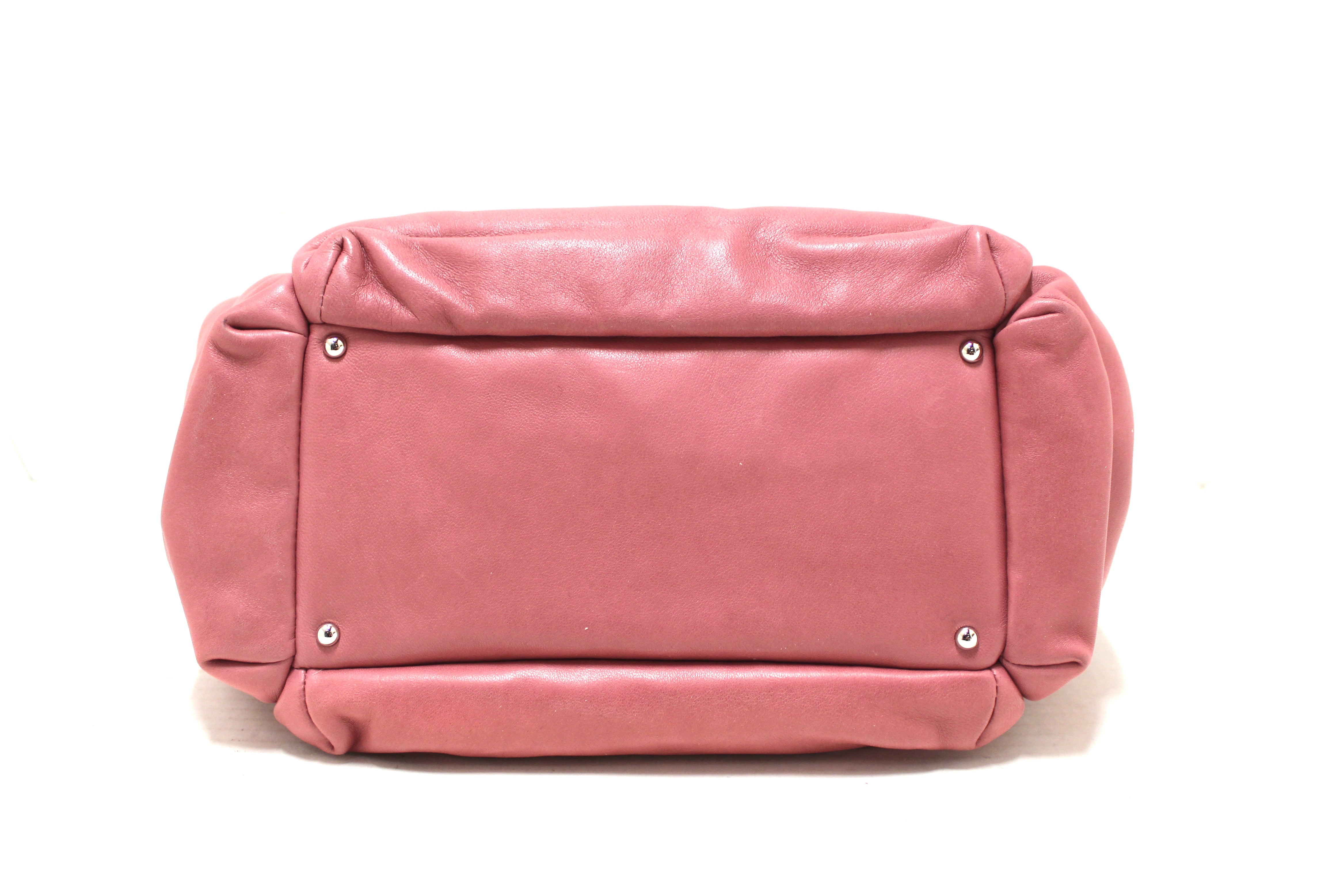 Authentic Chanel Pink Lambskin Leather Shoulder Bag