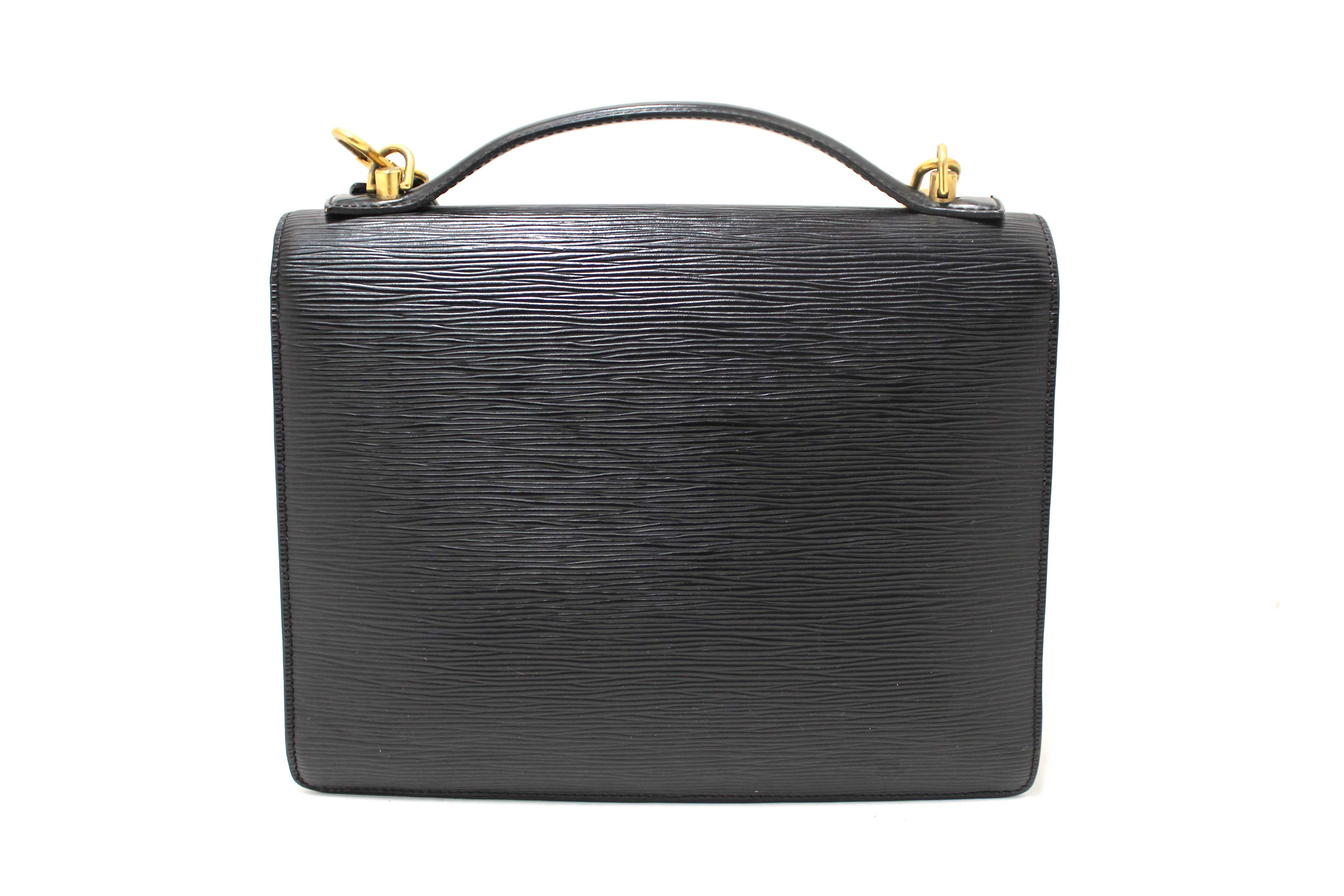Authentic Louis Vuitton Black Epi Leather Monceau Bag
