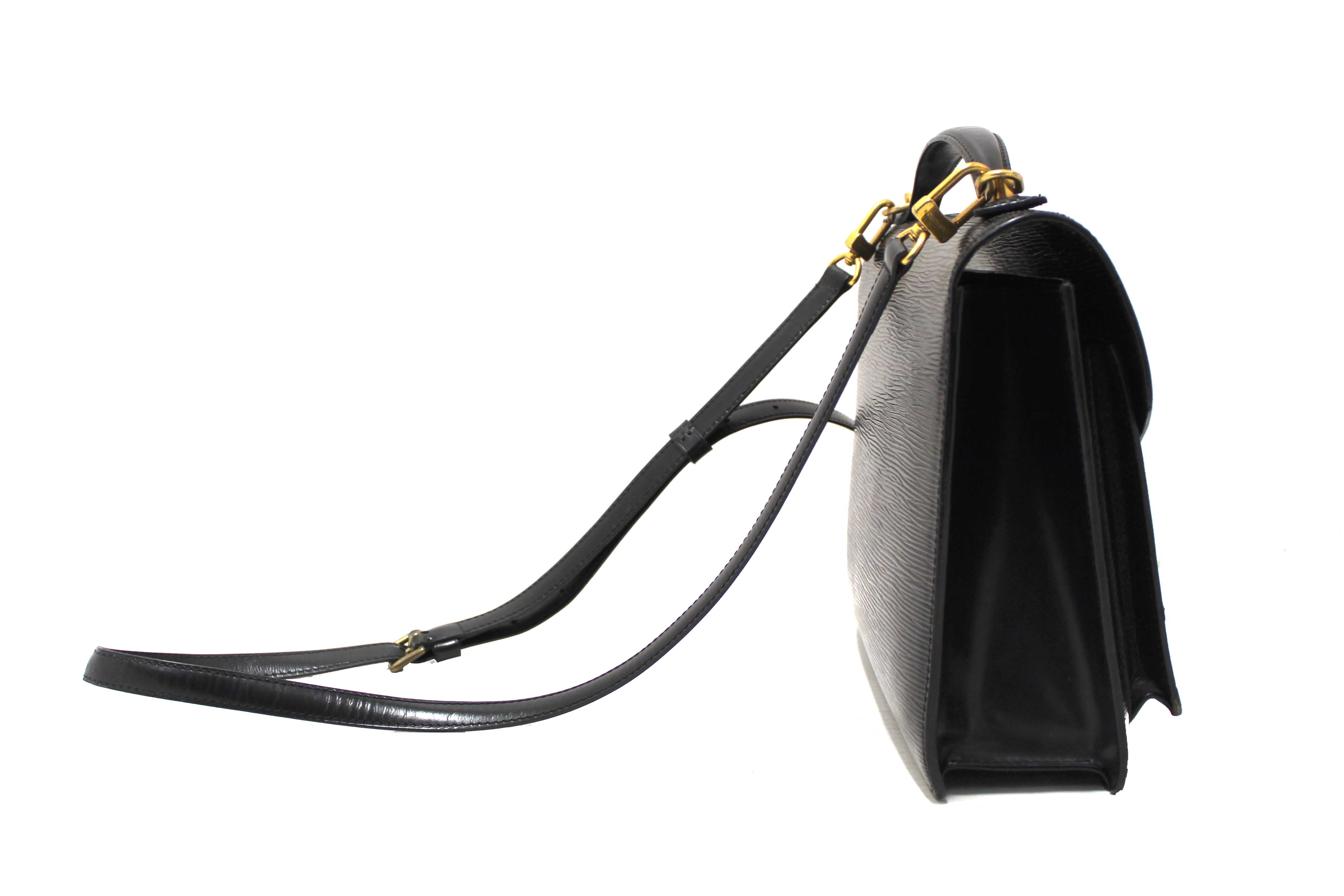 Authentic Louis Vuitton Black Epi Leather Monceau Bag