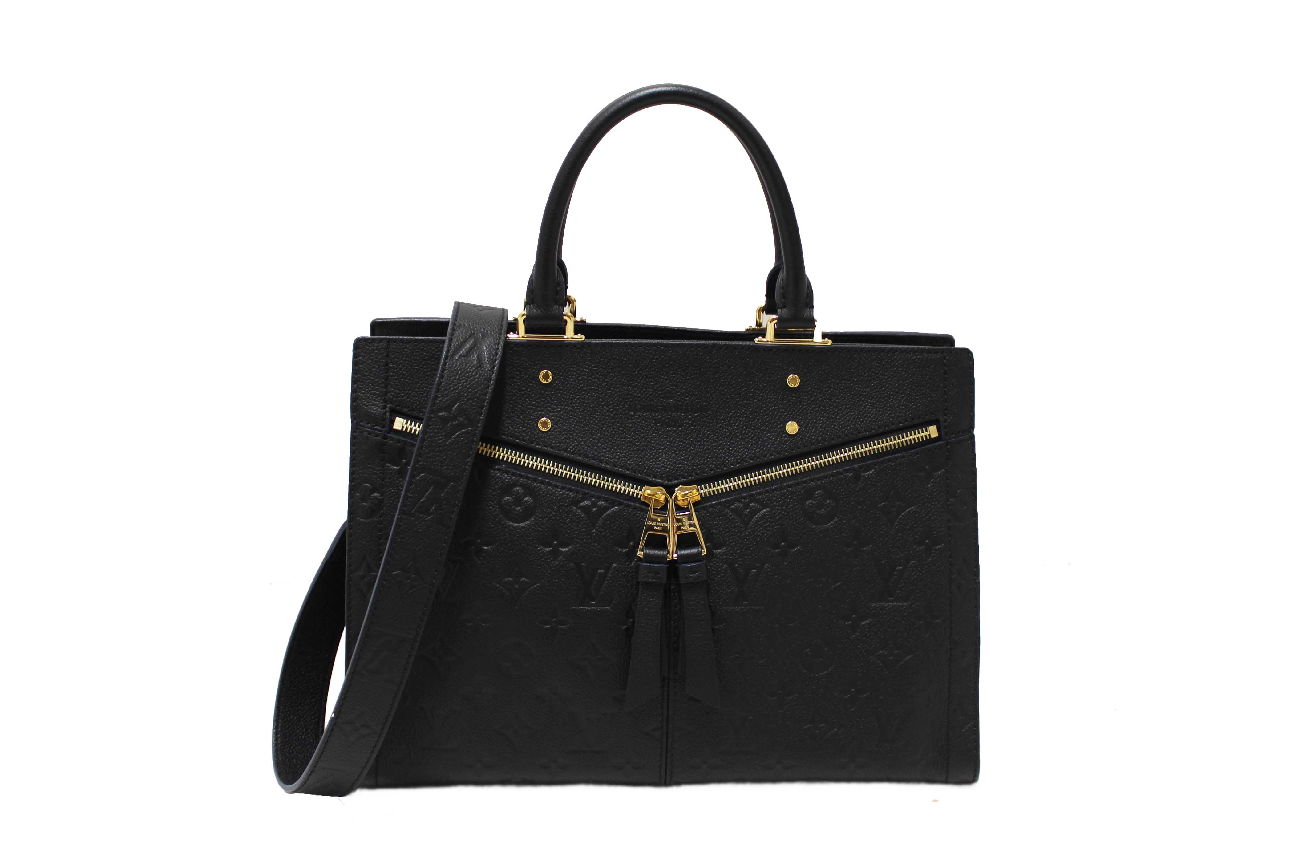 Authentic Louis Vuitton Black Monogram Empreinte Sully MM Tote Bag