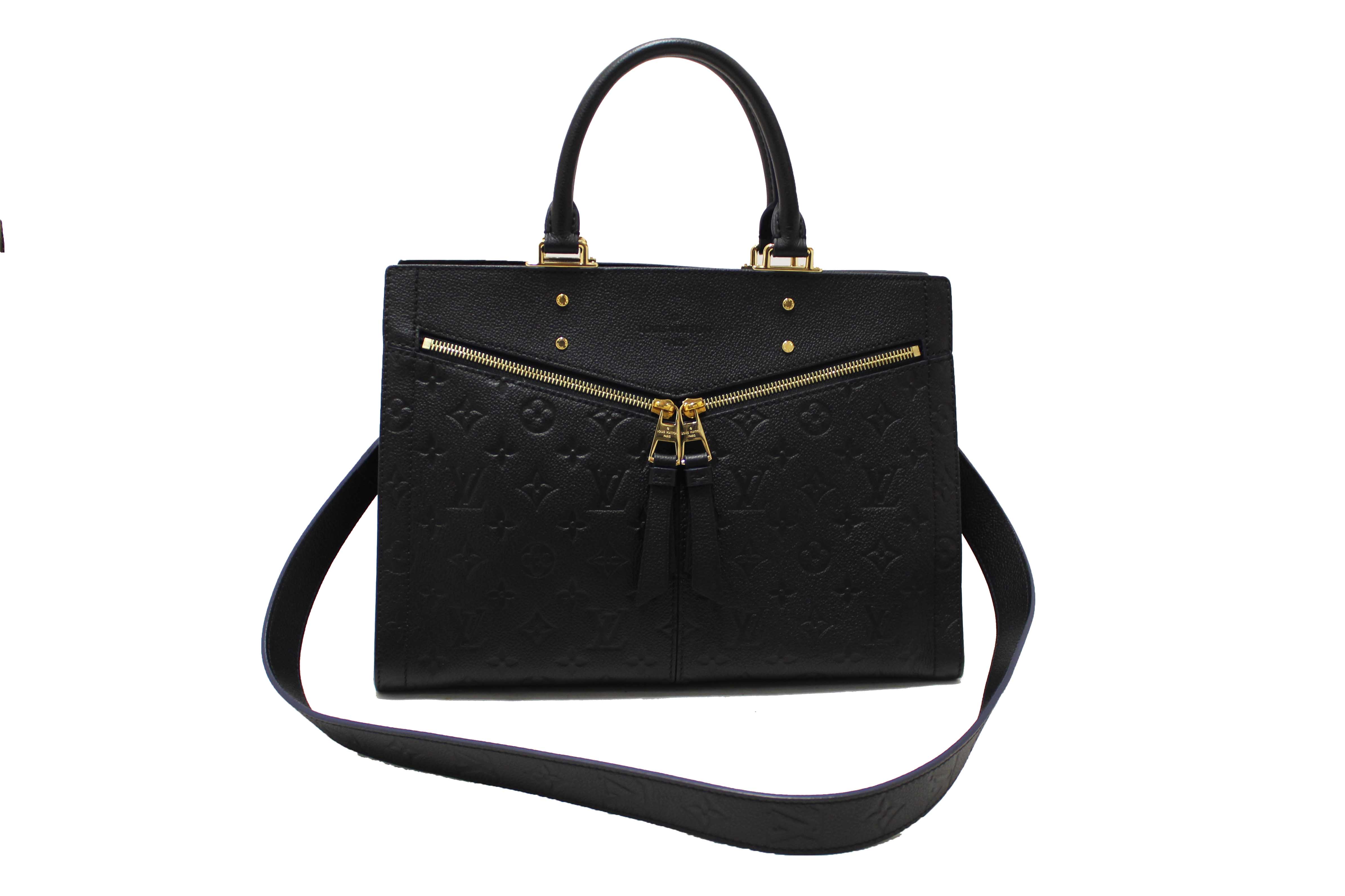 Authentic Louis Vuitton Black Monogram Empreinte Sully MM Tote Bag