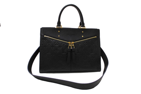 Authentic Louis Vuitton Black Monogram Empreinte Sully MM Tote Bag