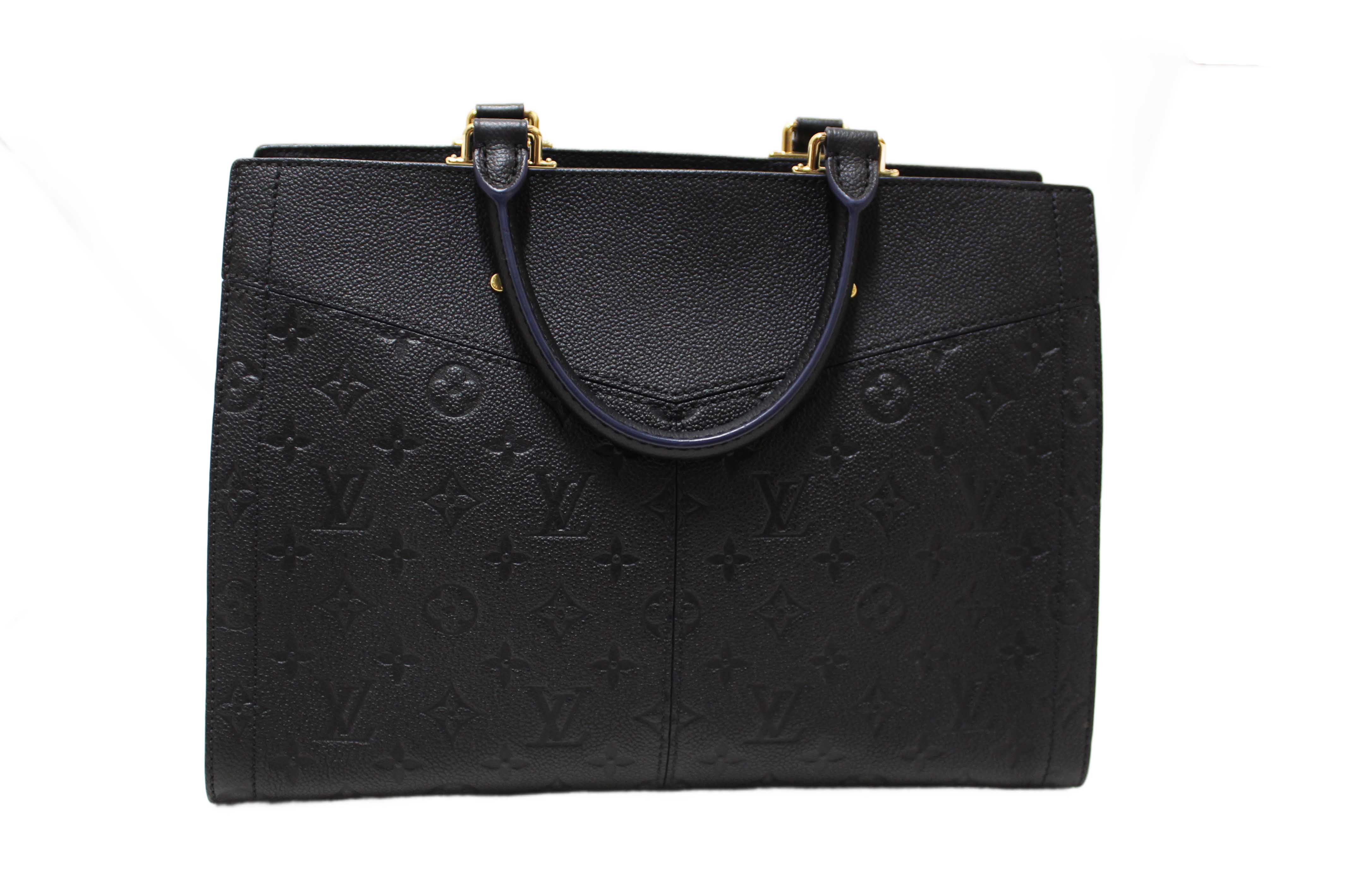 Authentic Louis Vuitton Black Monogram Empreinte Sully MM Tote Bag