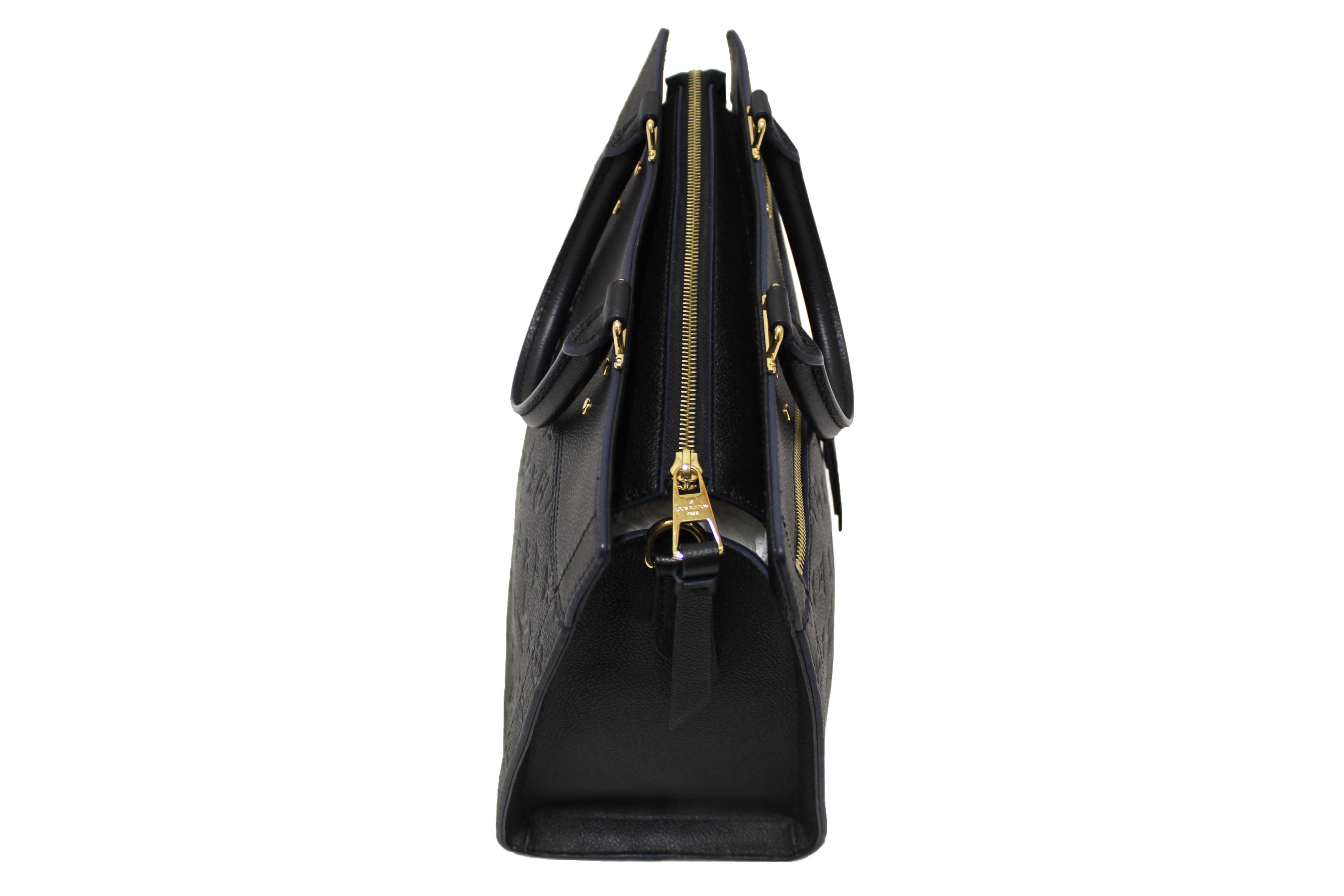 Authentic Louis Vuitton Black Monogram Empreinte Sully MM Tote Bag