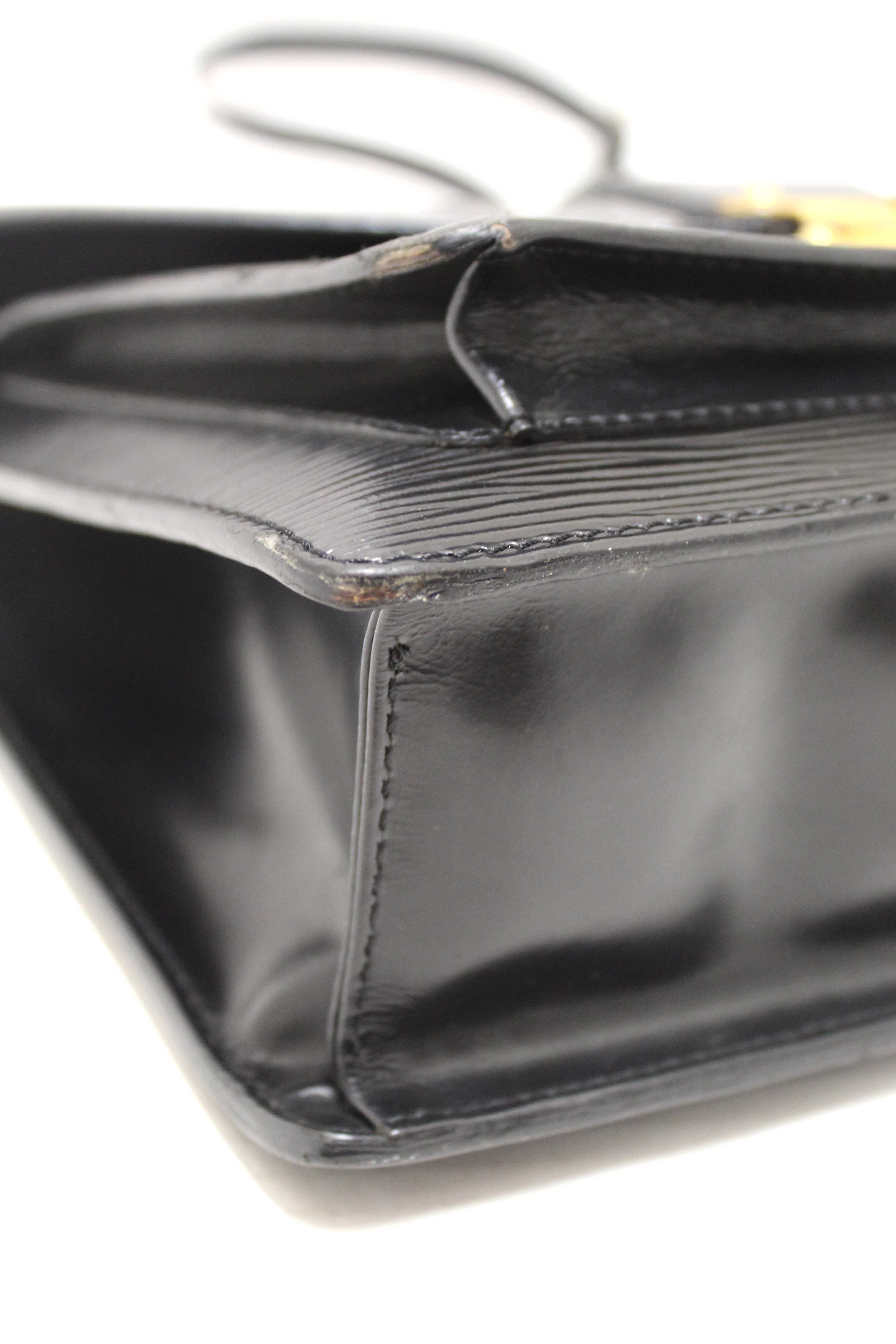 Authentic Louis Vuitton Black Epi Leather Monceau Bag