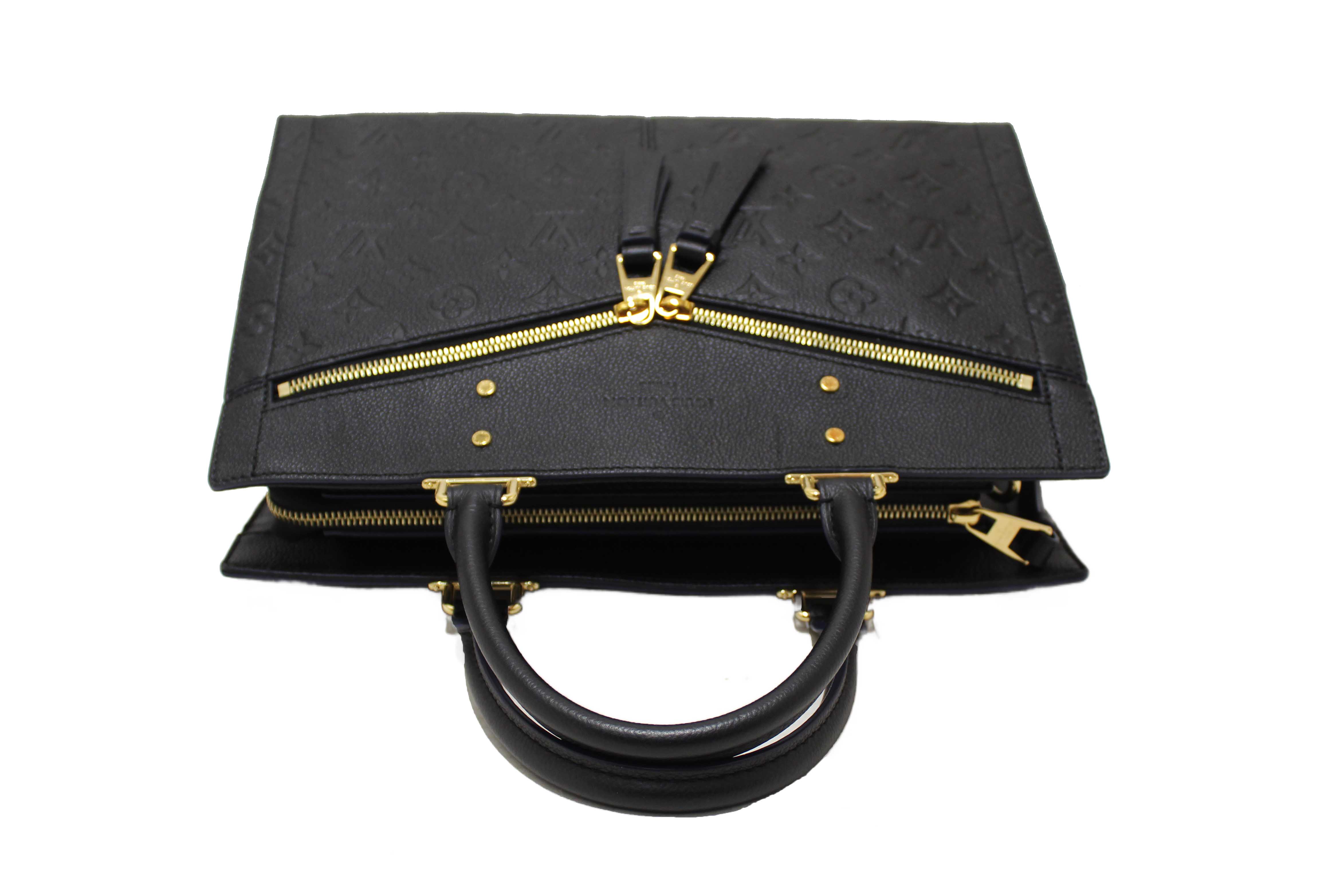 Authentic Louis Vuitton Black Monogram Empreinte Sully MM Tote Bag