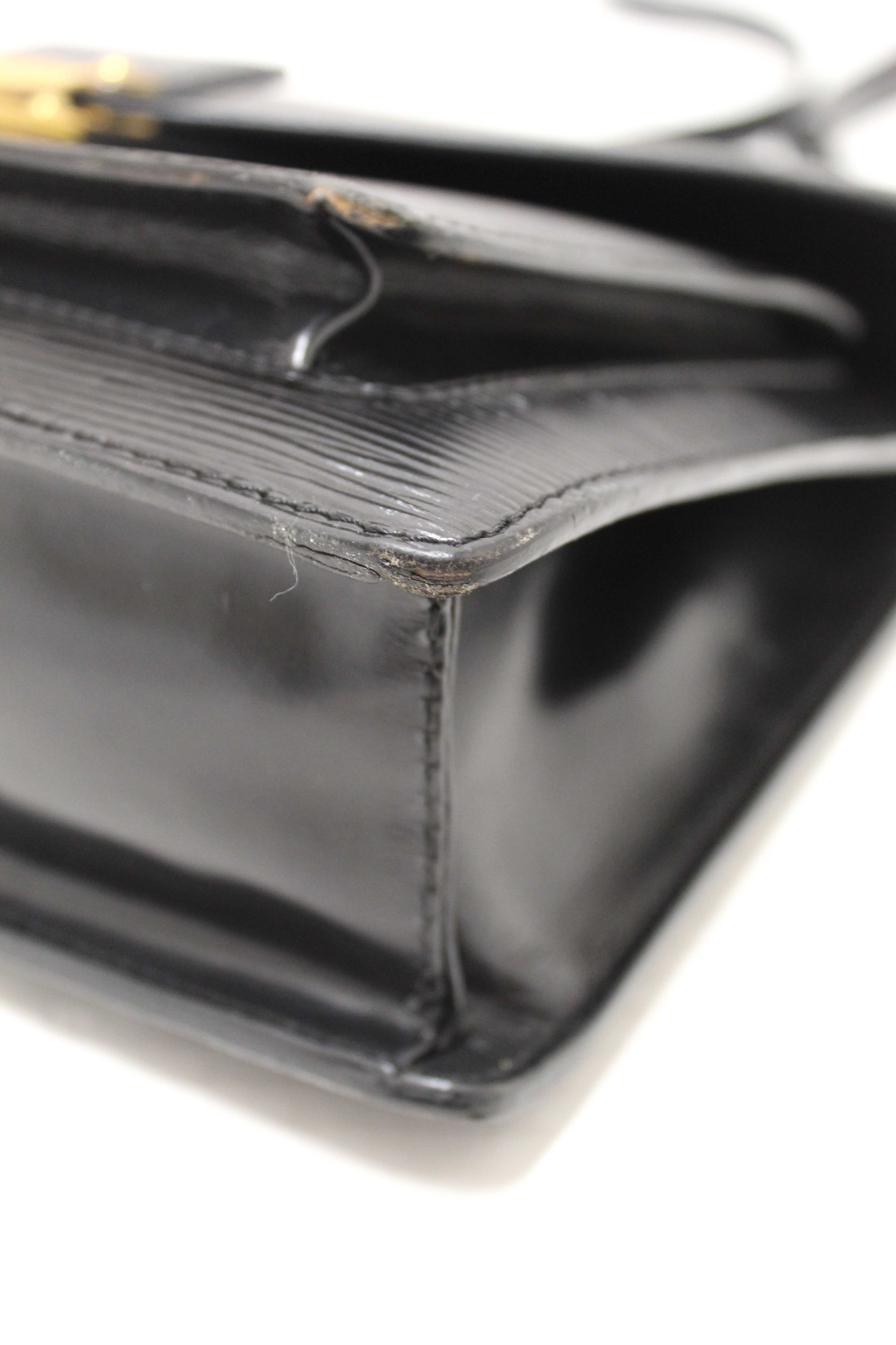 Authentic Louis Vuitton Black Epi Leather Monceau Bag