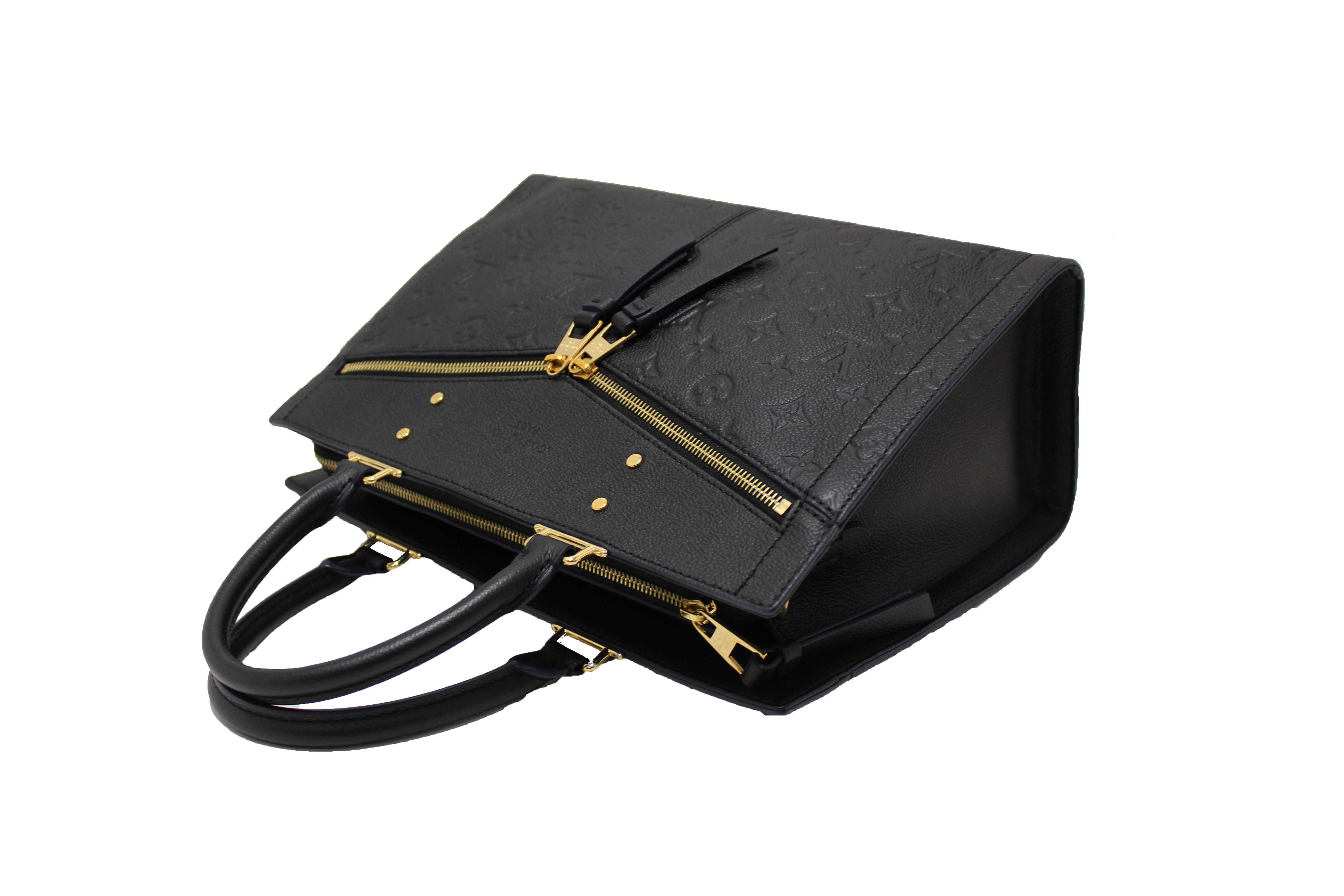Authentic Louis Vuitton Black Monogram Empreinte Sully MM Tote Bag