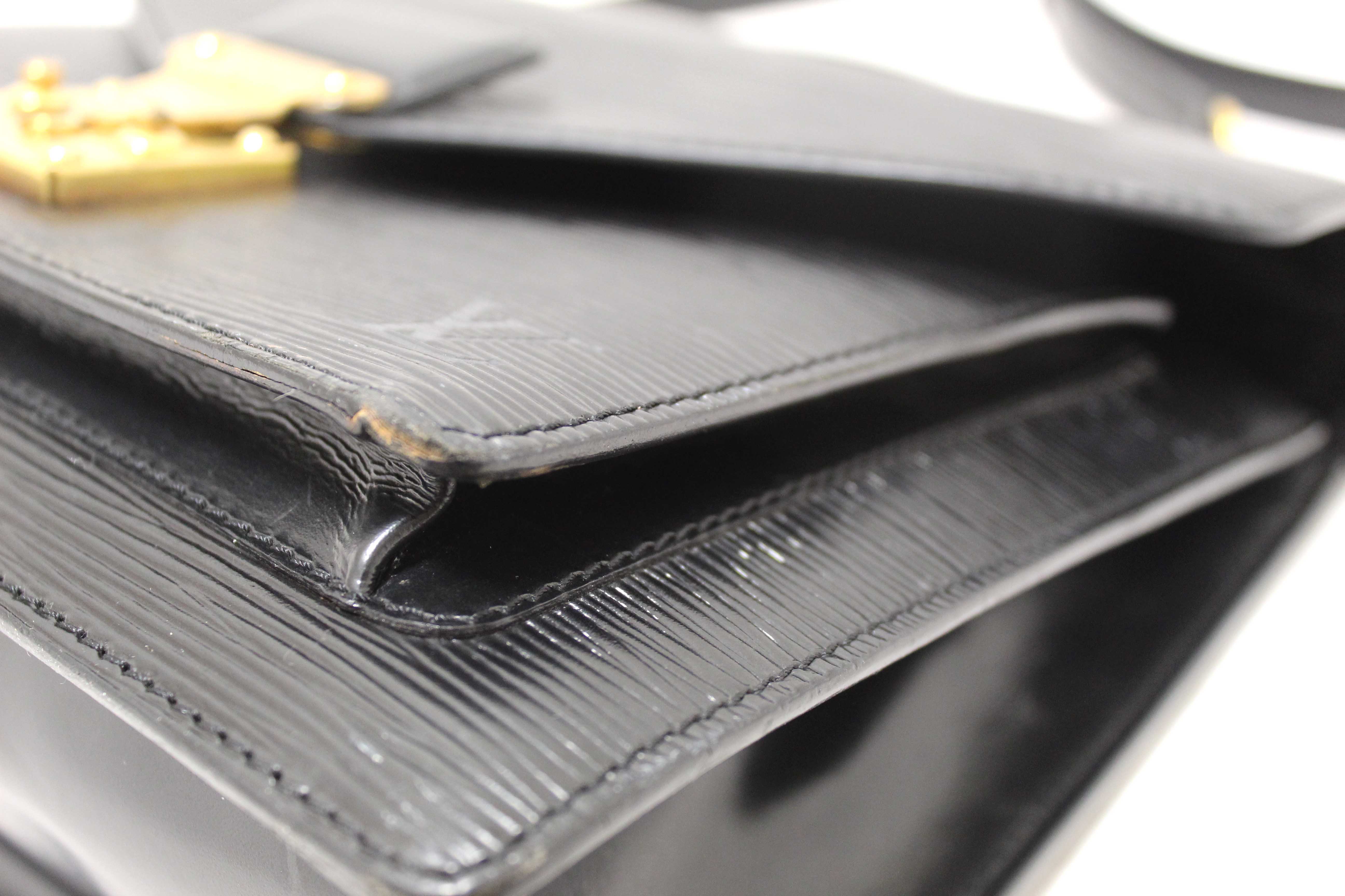Authentic Louis Vuitton Black Epi Leather Monceau Bag