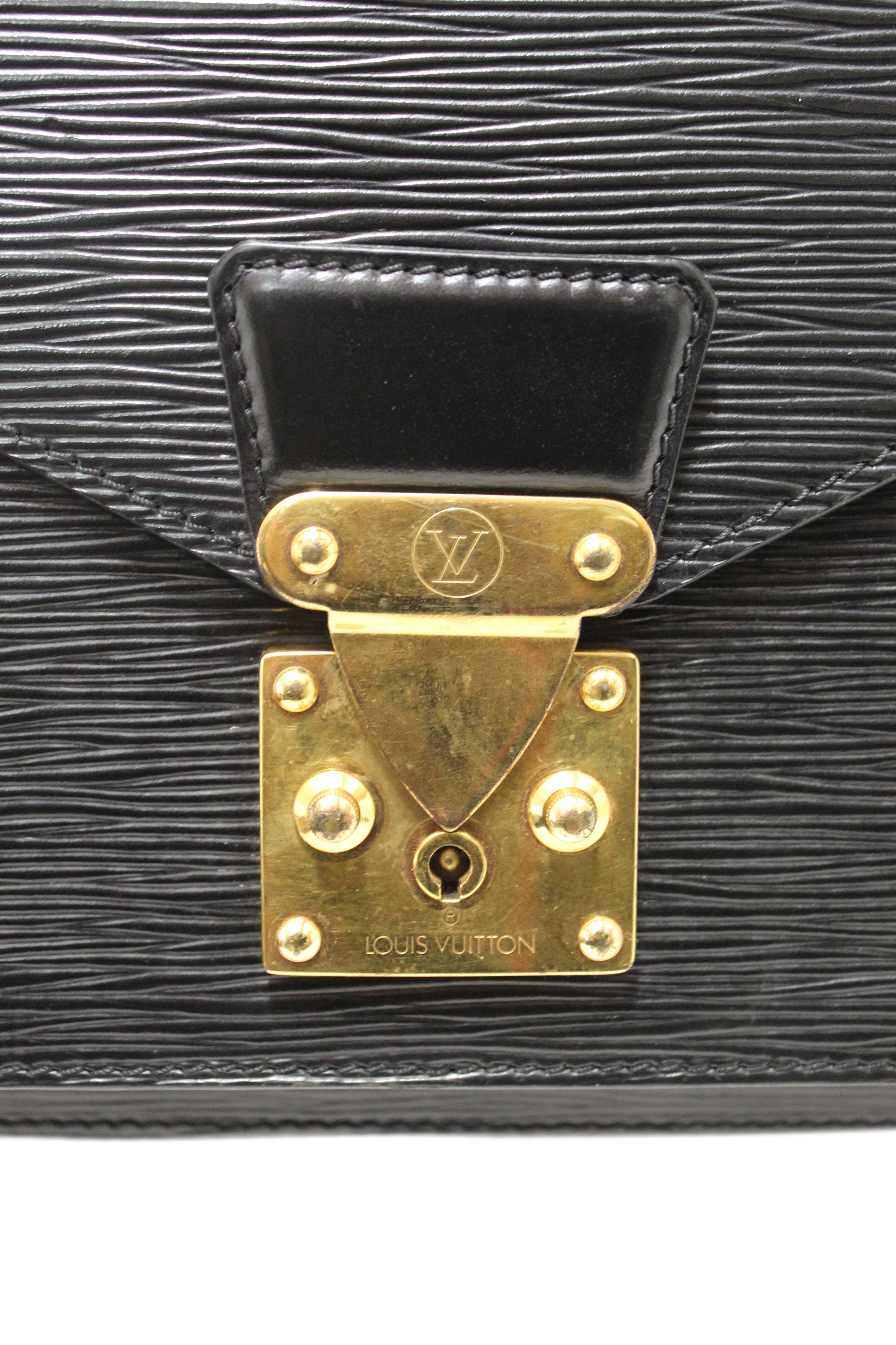 Authentic Louis Vuitton Black Epi Leather Monceau Bag