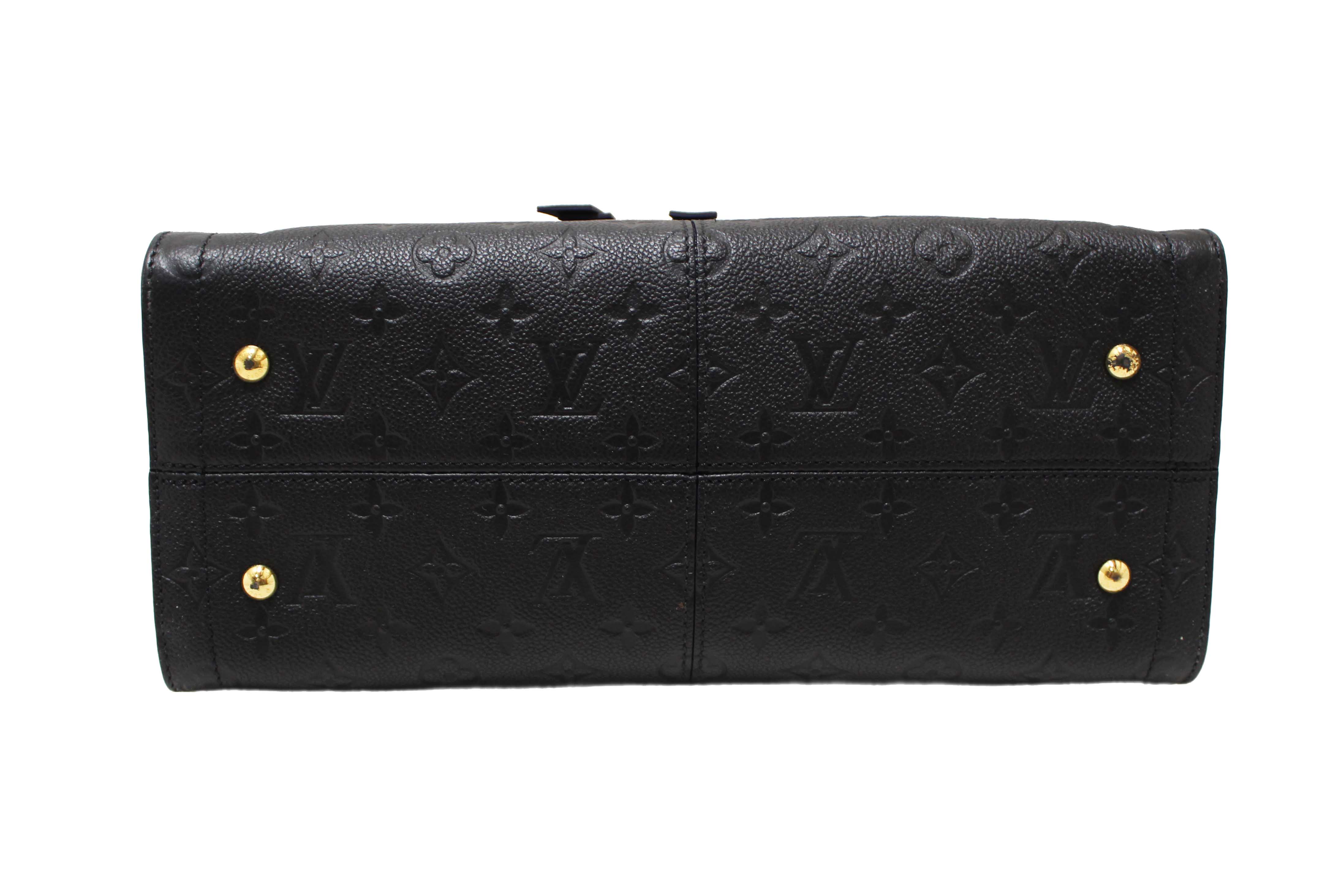 Authentic Louis Vuitton Black Monogram Empreinte Sully MM Tote Bag