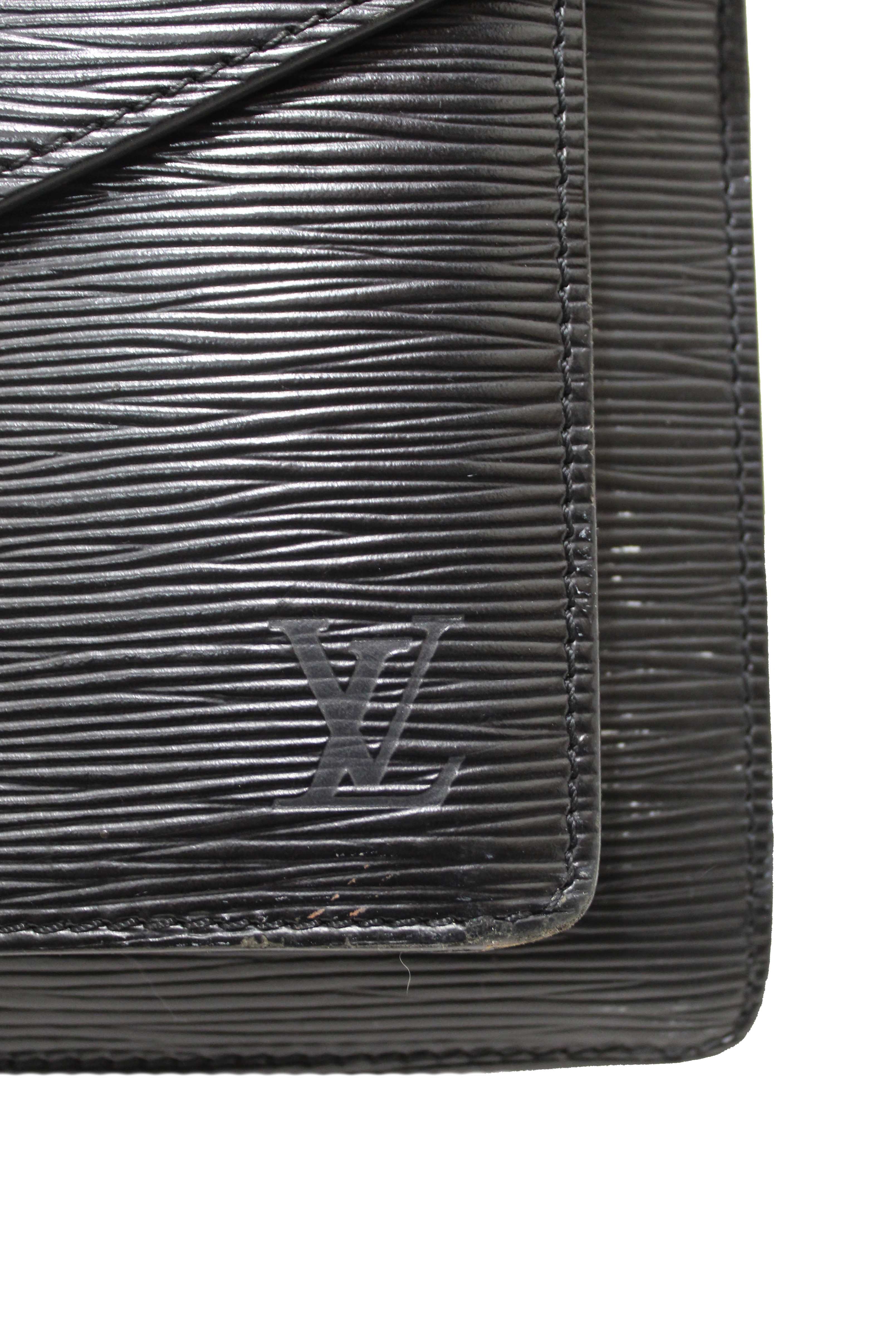 Authentic Louis Vuitton Black Epi Leather Monceau Bag