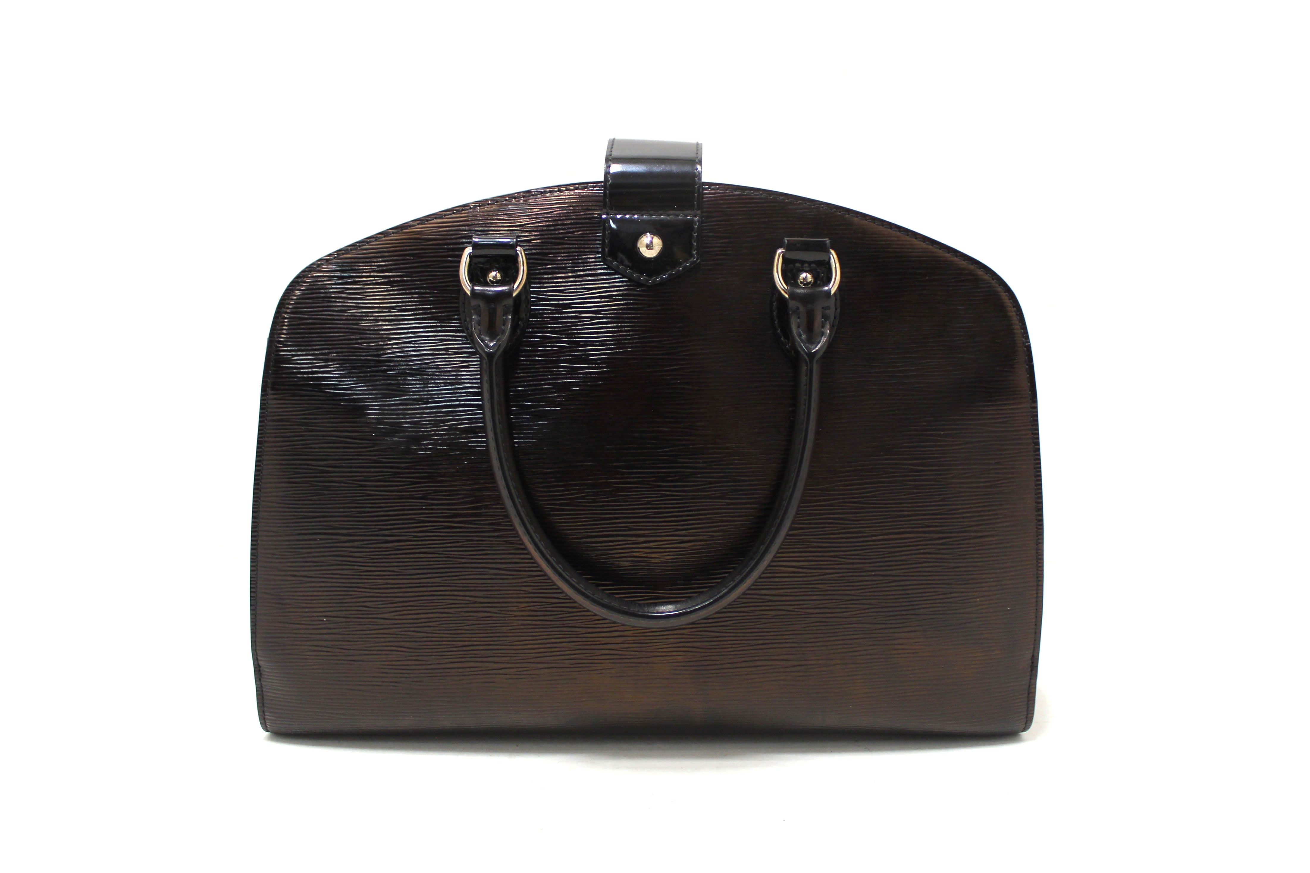 Authentic Louis Vuitton Black Electric Epi Leather Pont-Neuf GM Handbag