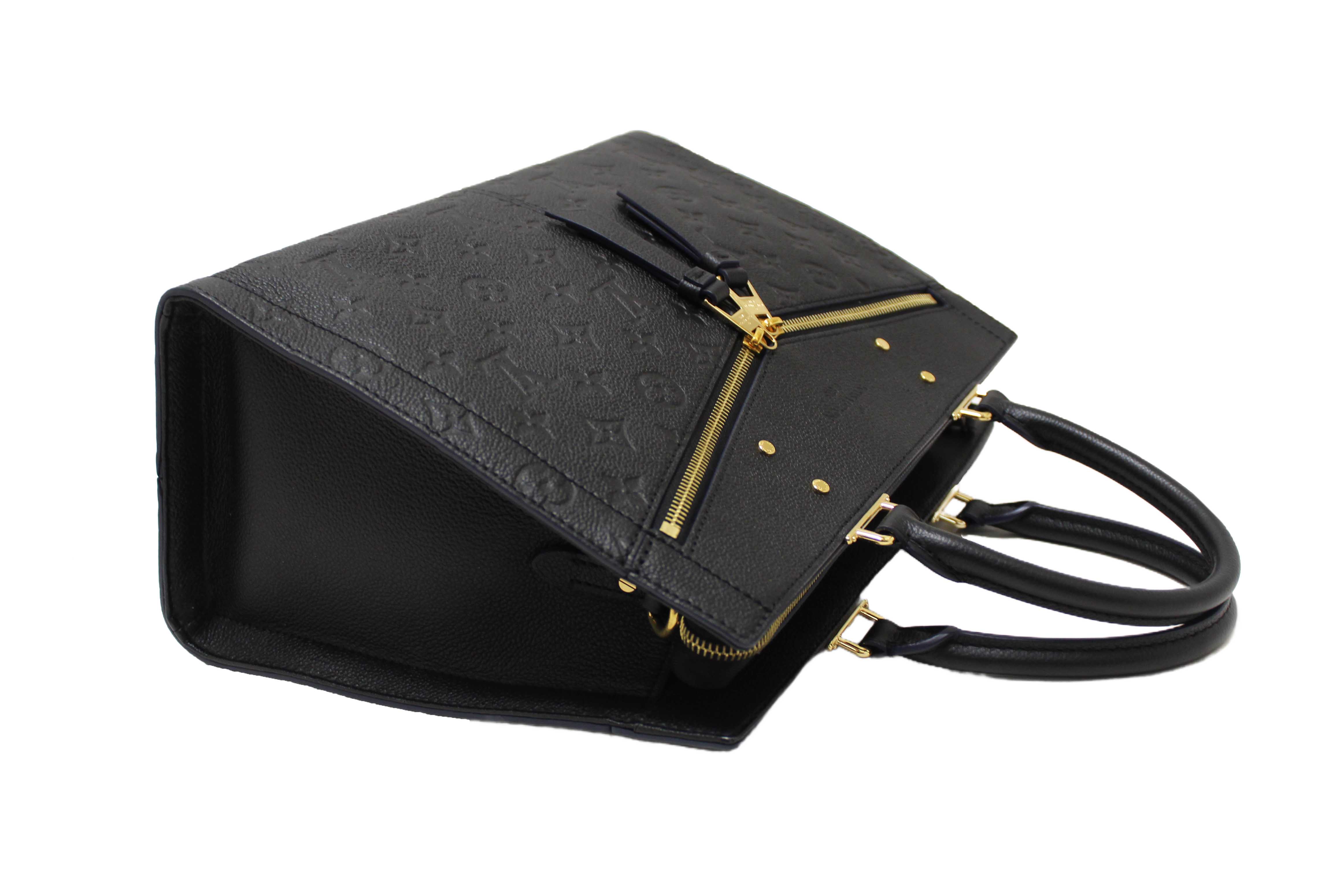Authentic Louis Vuitton Black Monogram Empreinte Sully MM Tote Bag