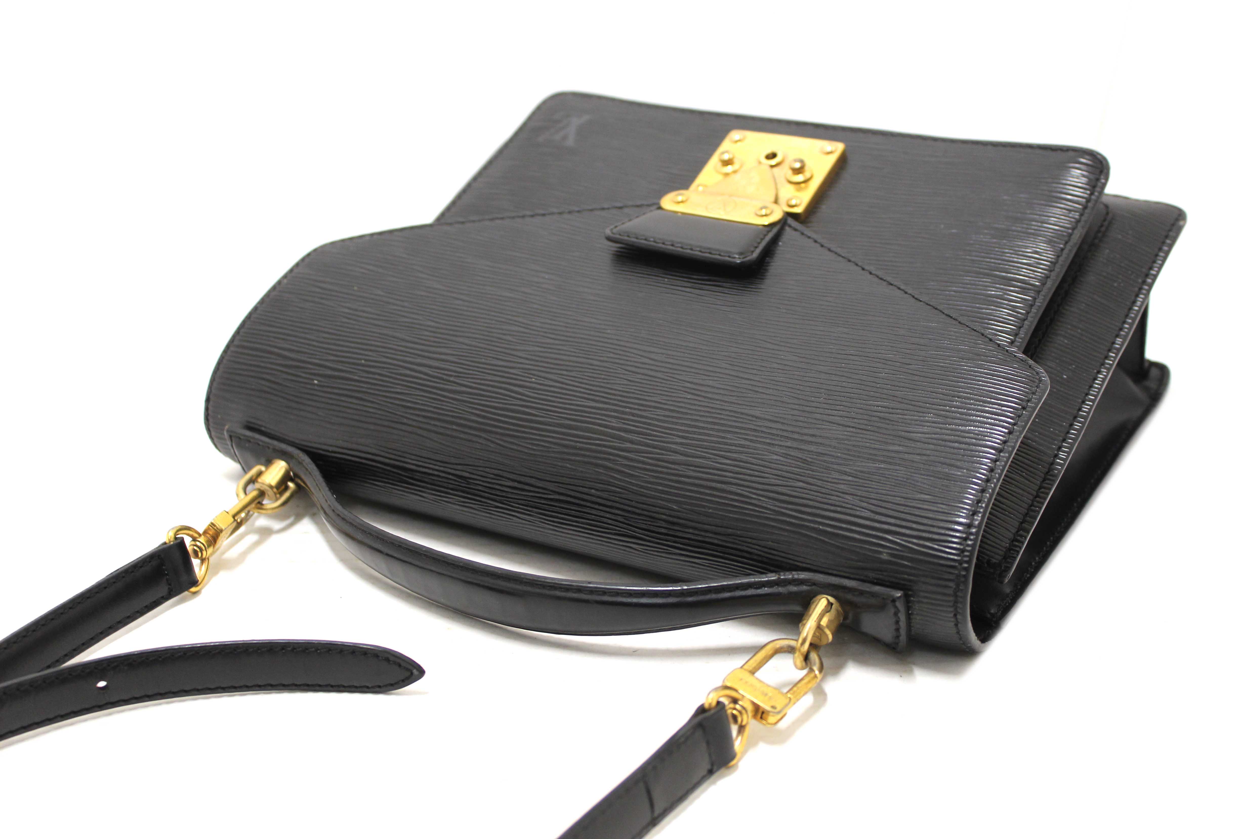 Authentic Louis Vuitton Black Epi Leather Monceau Bag