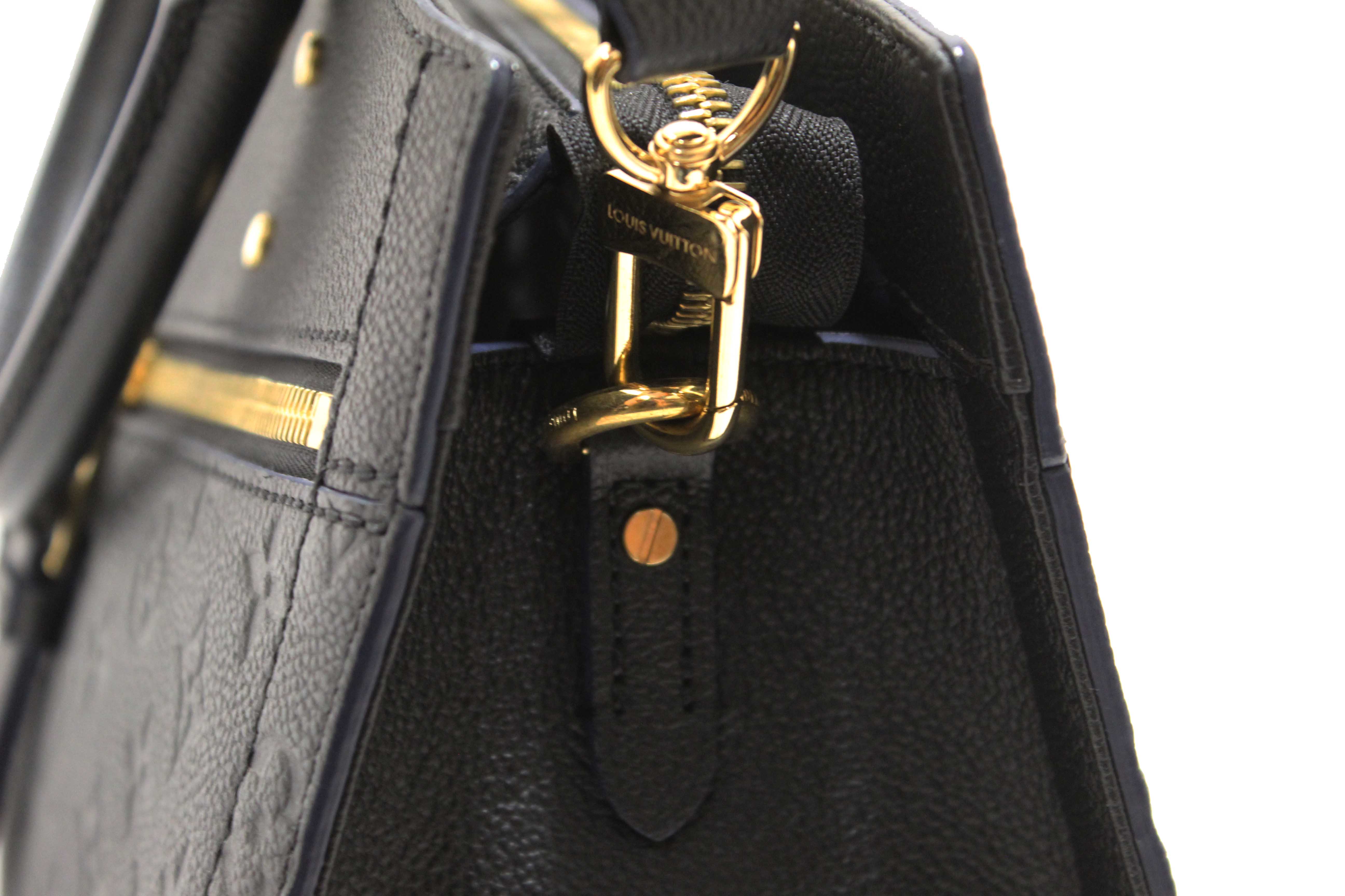 Authentic Louis Vuitton Black Monogram Empreinte Sully MM Tote Bag