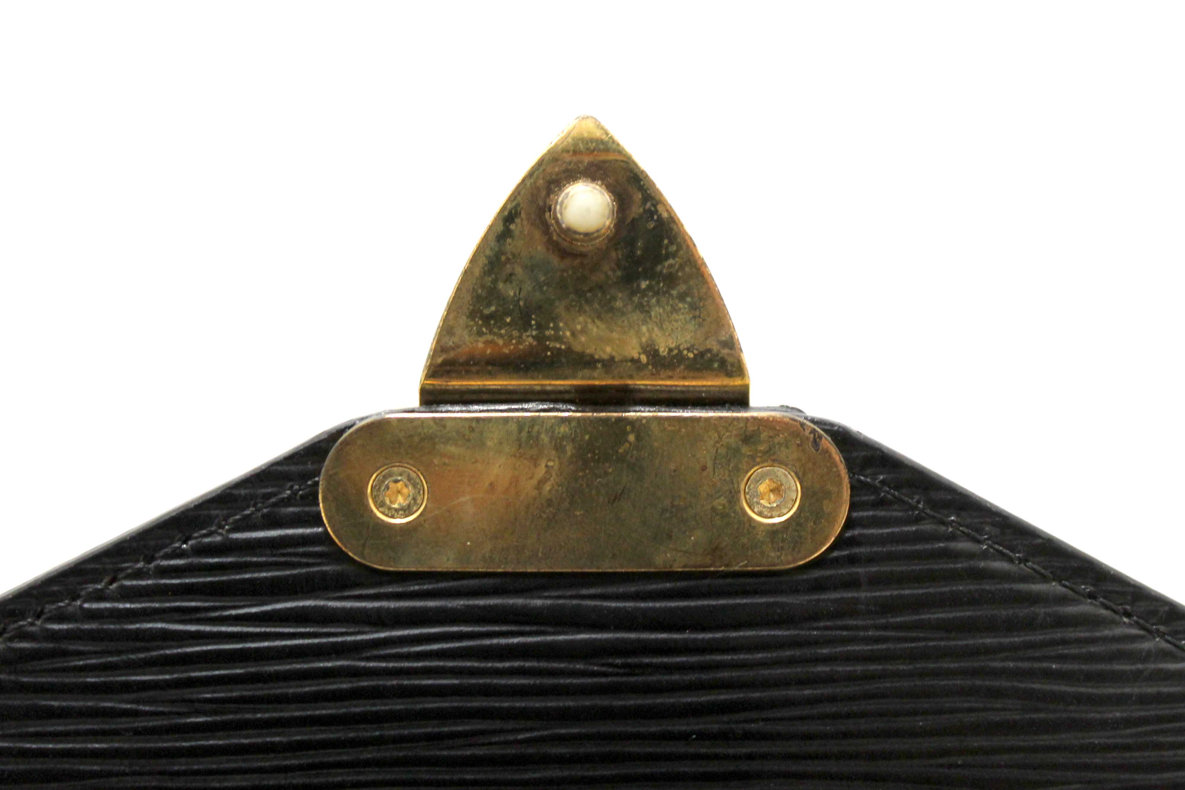 Authentic Louis Vuitton Black Epi Leather Monceau Bag