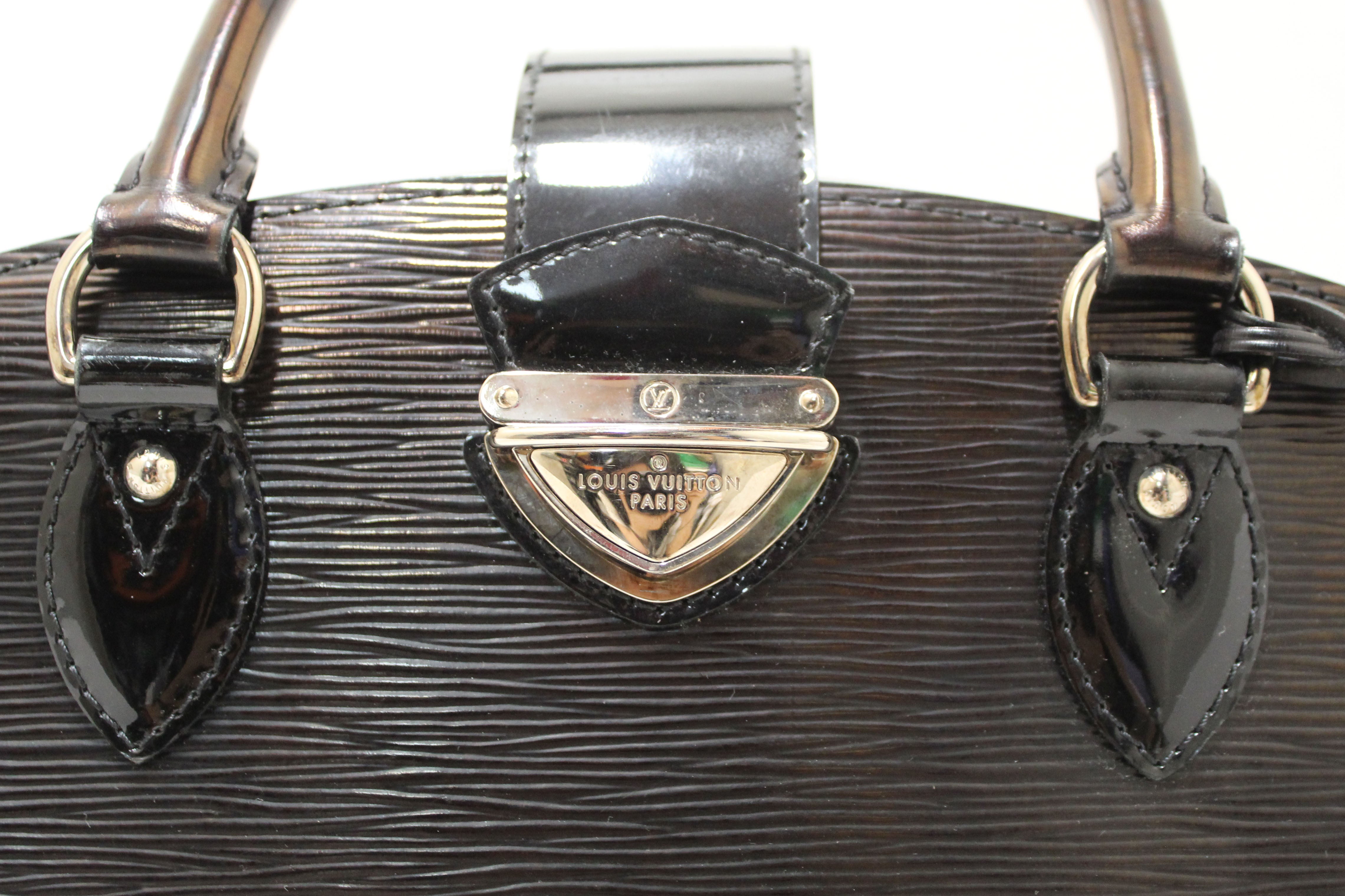 Authentic Louis Vuitton Black Electric Epi Leather Pont-Neuf GM Handbag