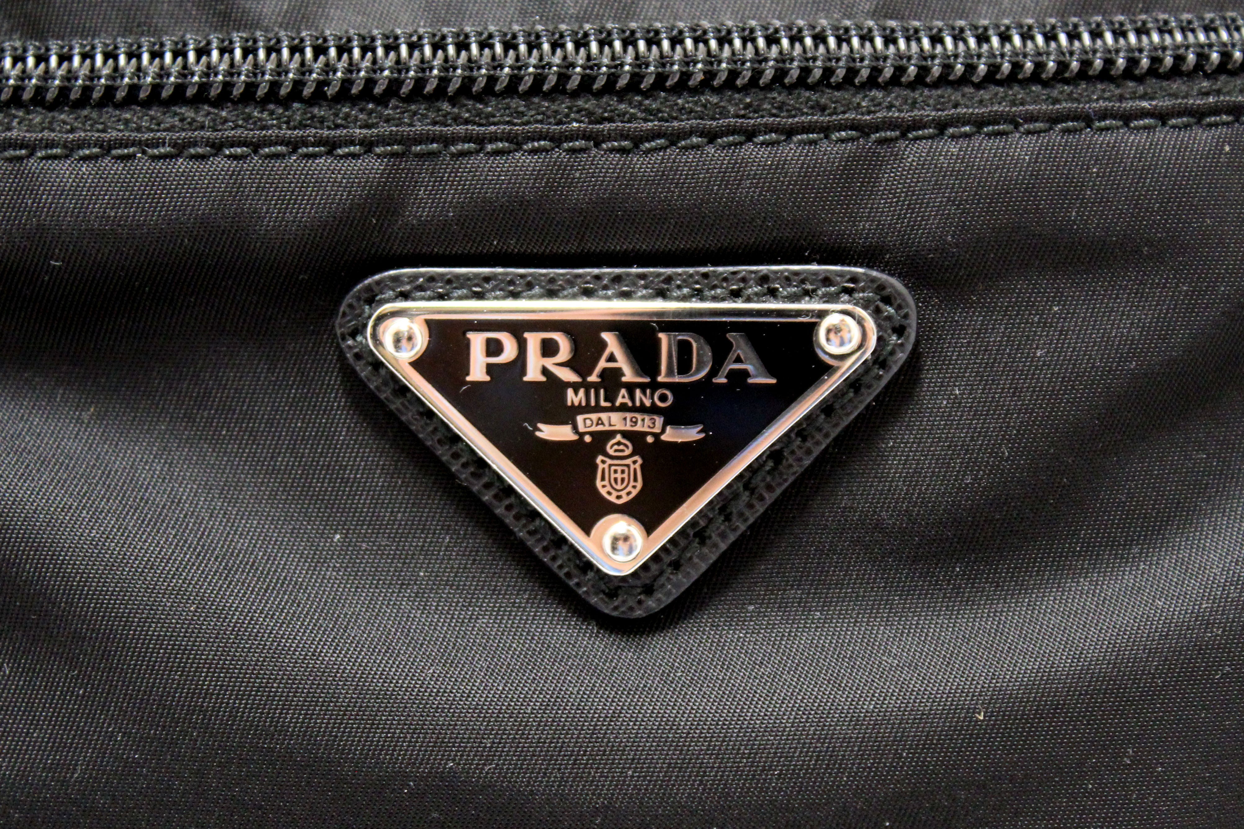 Authentic Prada Black Nylon Messenger Bag