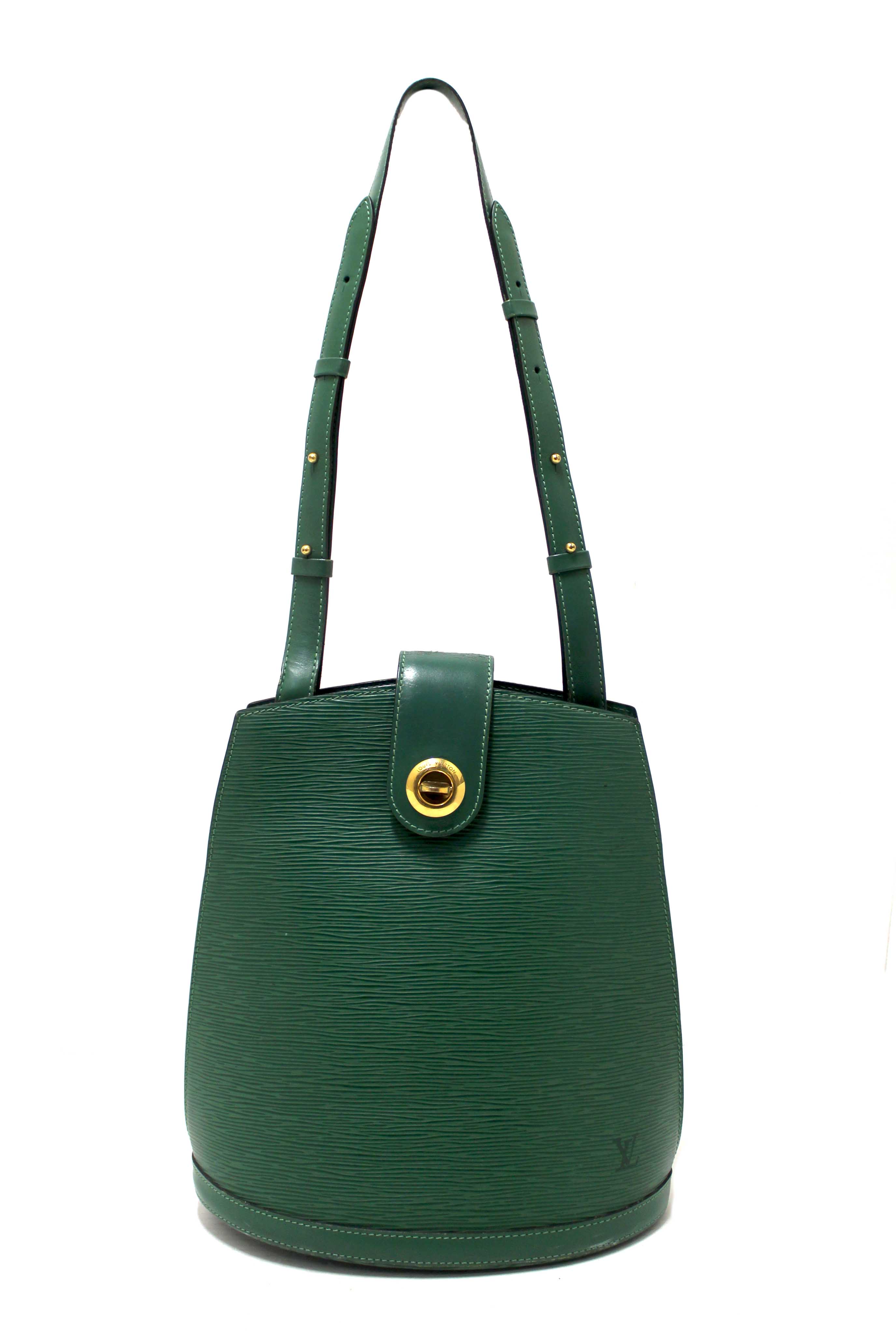 Authentic Louis Vuitton Vintage Green Epi Cluny Shoulder Bag
