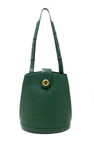 Authentic Louis Vuitton Vintage Green Epi Cluny Shoulder Bag