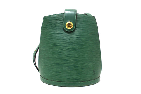 Authentic Louis Vuitton Vintage Green Epi Cluny Shoulder Bag