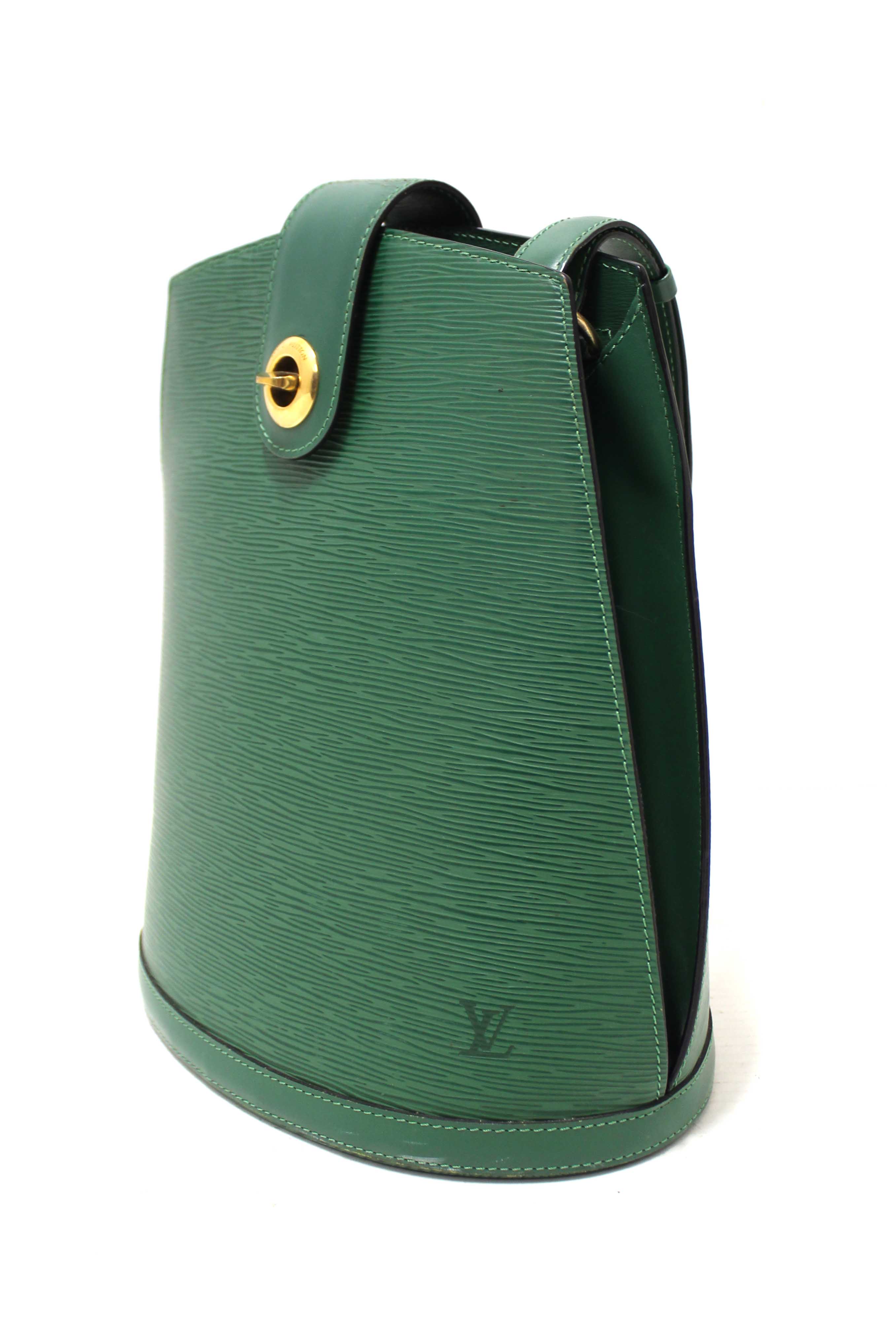 Authentic Louis Vuitton Vintage Green Epi Cluny Shoulder Bag