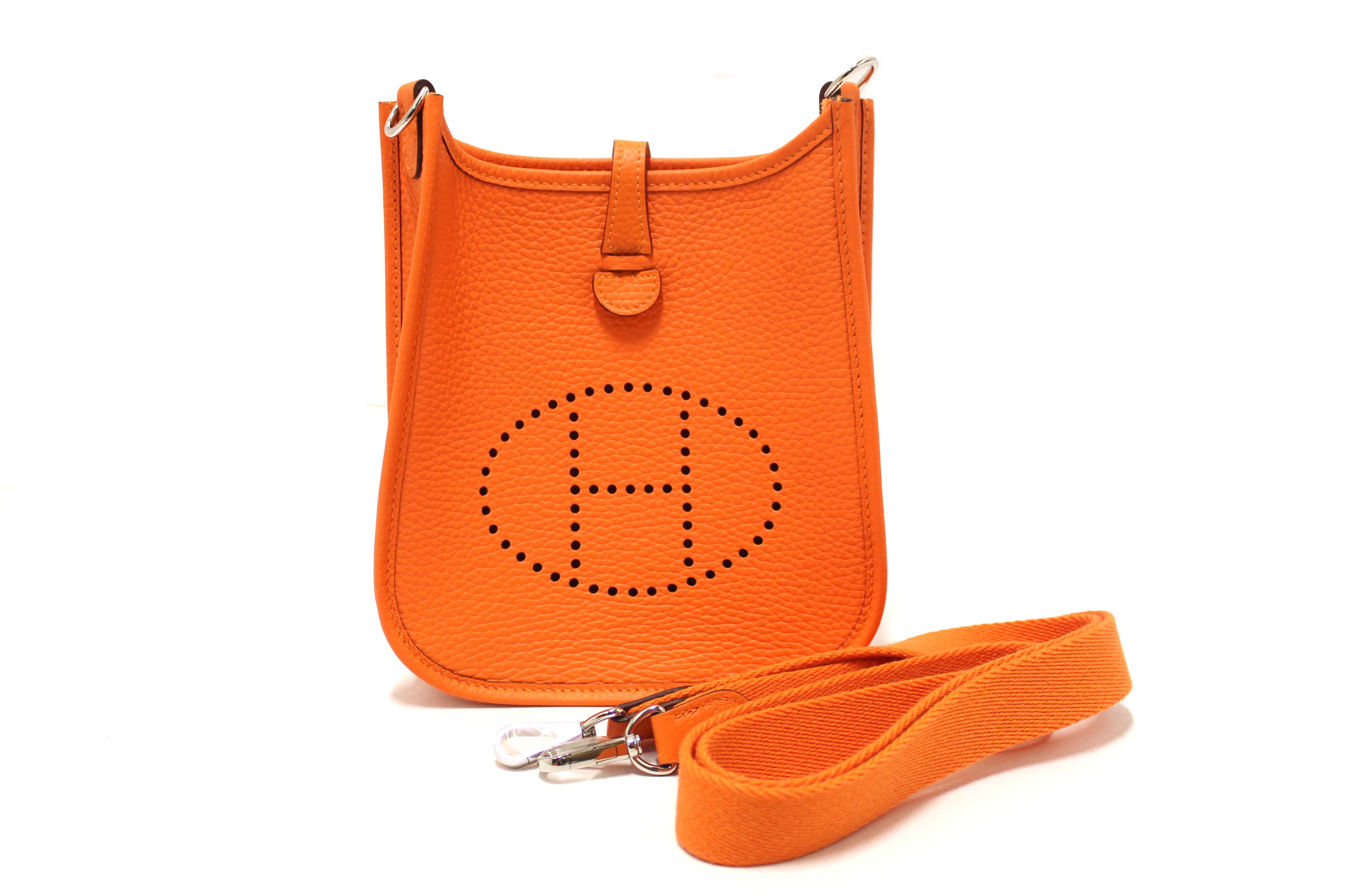 NEW Authentic Hermes Orange Clemence Leather Evelyne 16 Amazone TPM Bag
