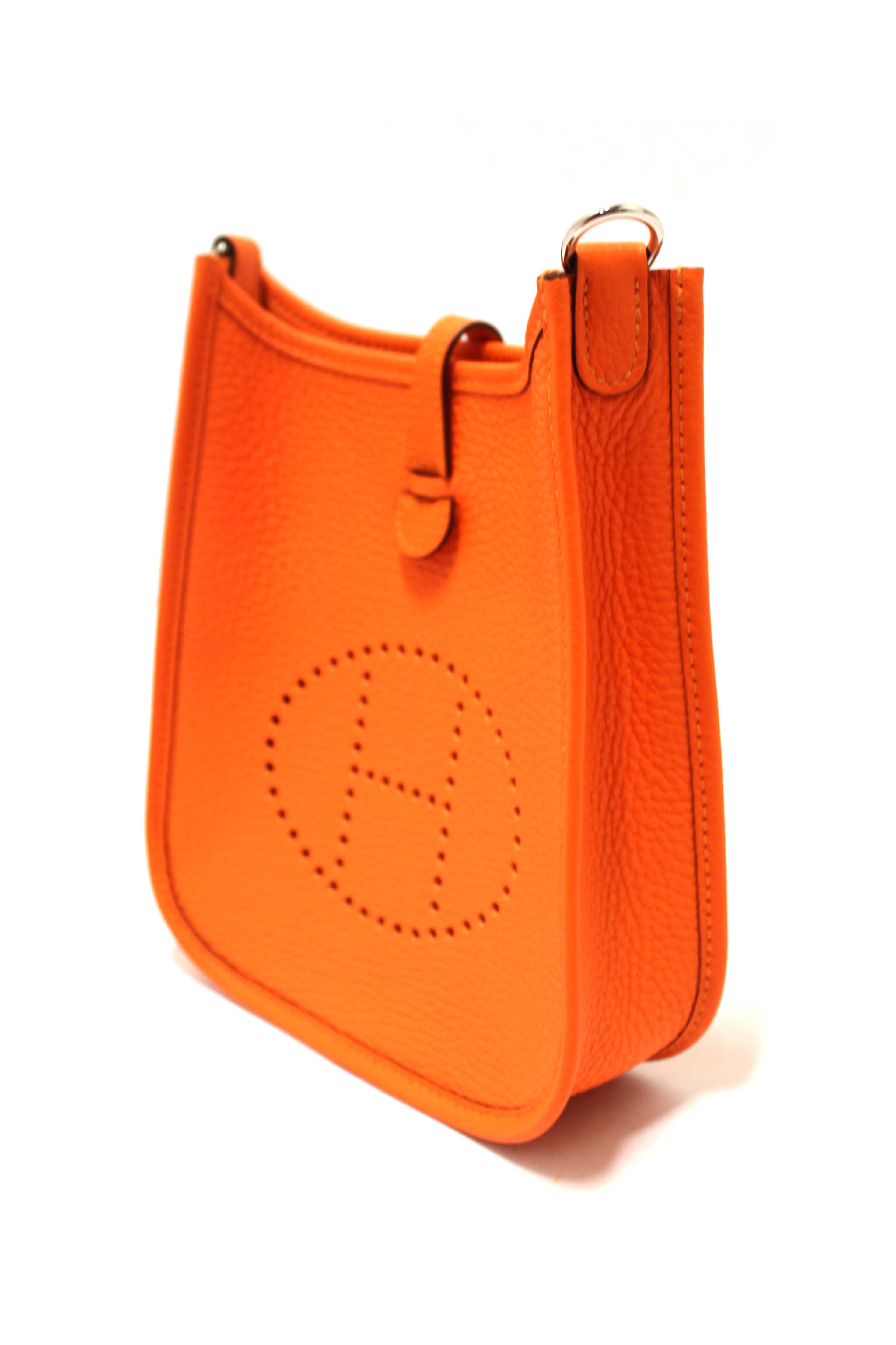 NEW Authentic Hermes Orange Clemence Leather Evelyne 16 Amazone TPM Bag