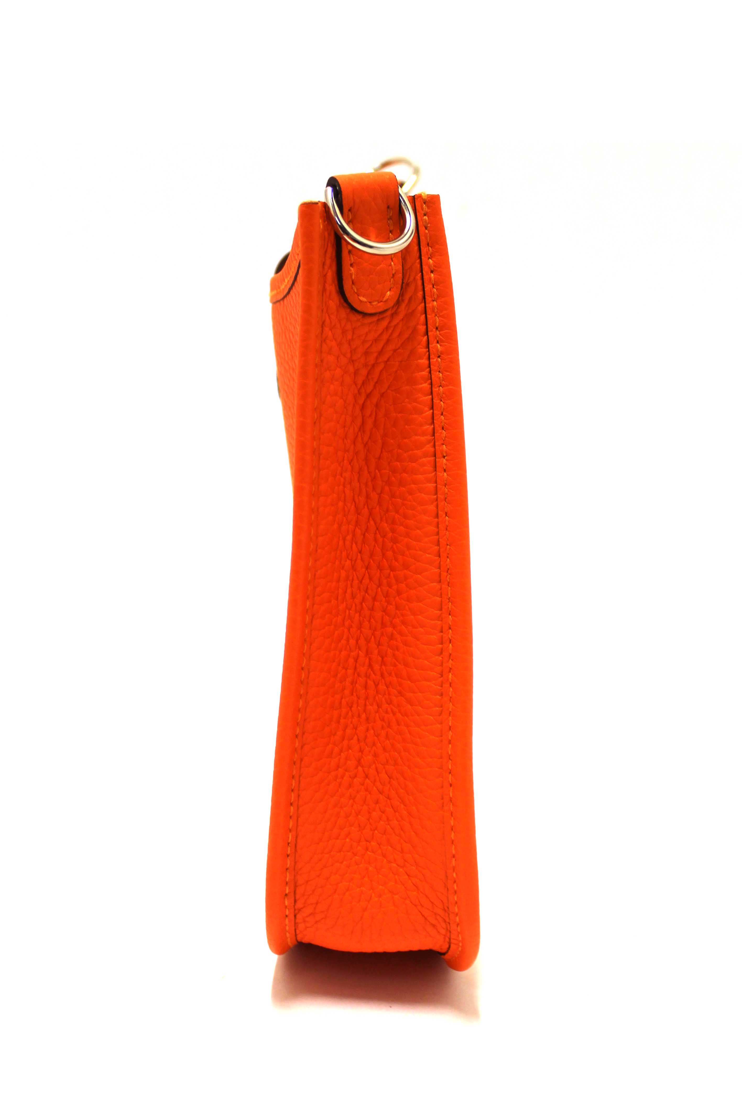 NEW Authentic Hermes Orange Clemence Leather Evelyne 16 Amazone TPM Bag