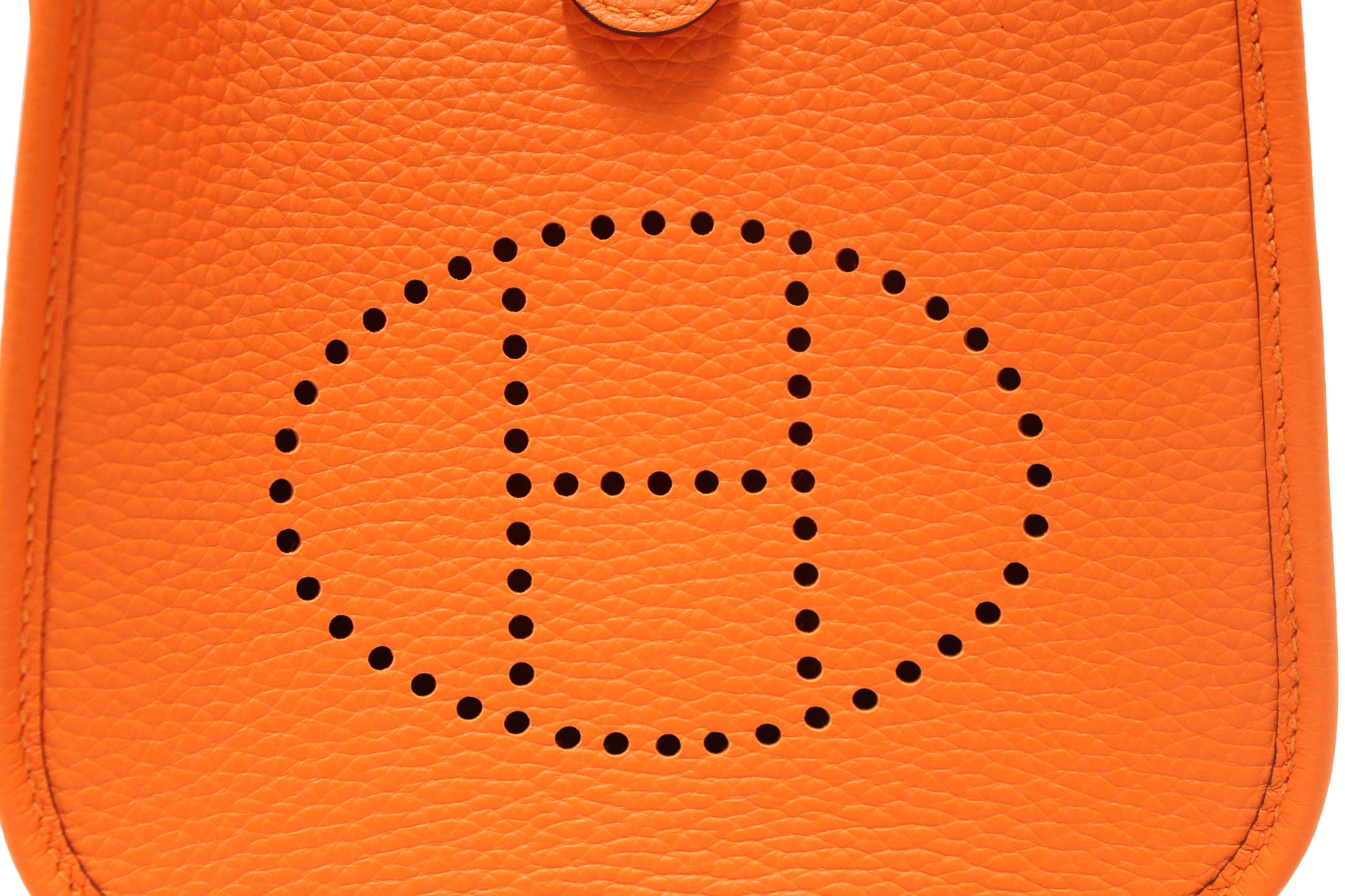 NEW Authentic Hermes Orange Clemence Leather Evelyne 16 Amazone TPM Bag