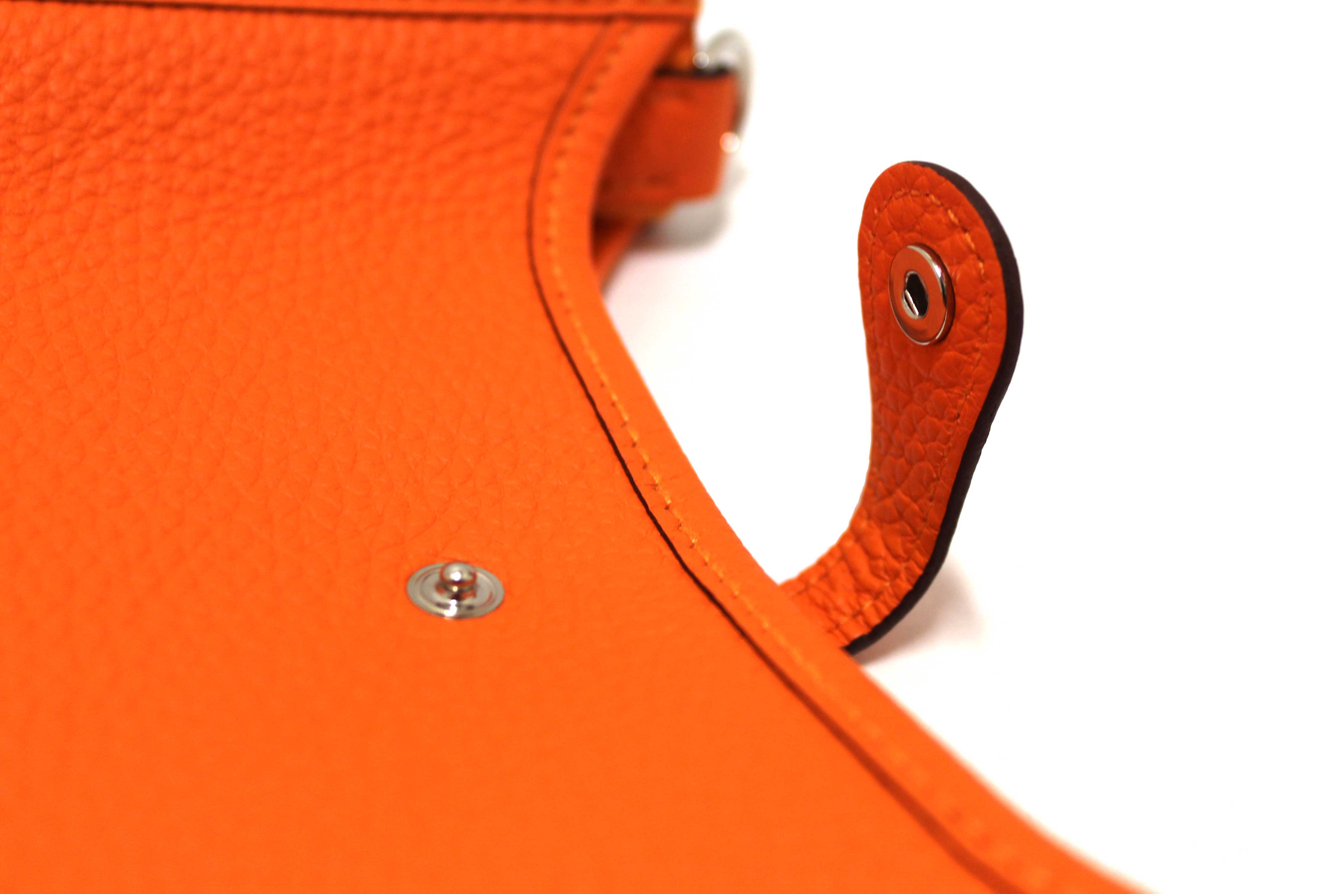 NEW Authentic Hermes Orange Clemence Leather Evelyne 16 Amazone TPM Bag