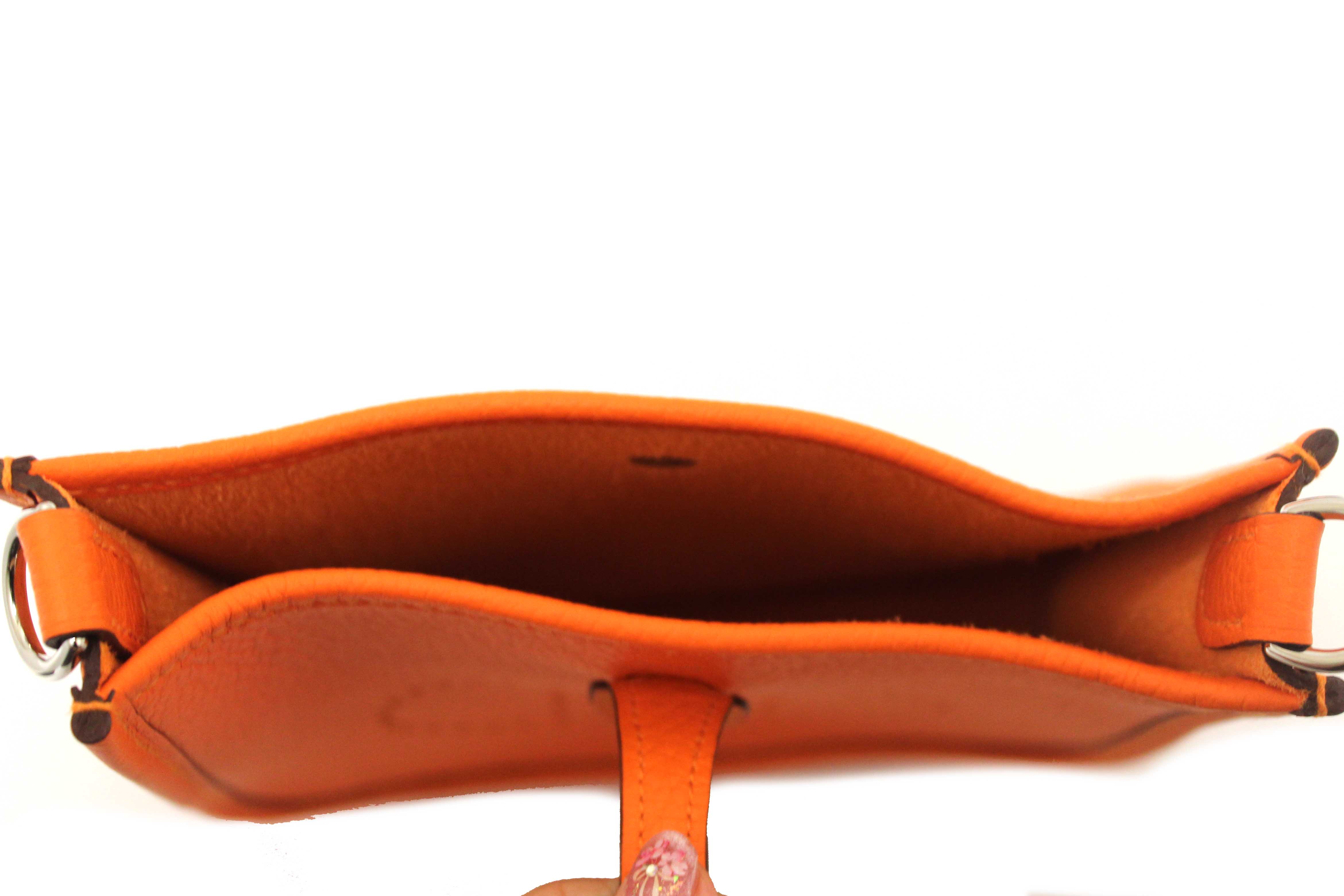 NEW Authentic Hermes Orange Clemence Leather Evelyne 16 Amazone TPM Bag