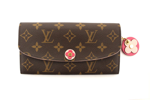 Authentic New Louis Vuitton Monogram Canvas Morning Bloom Flower Emilie Long Wallet