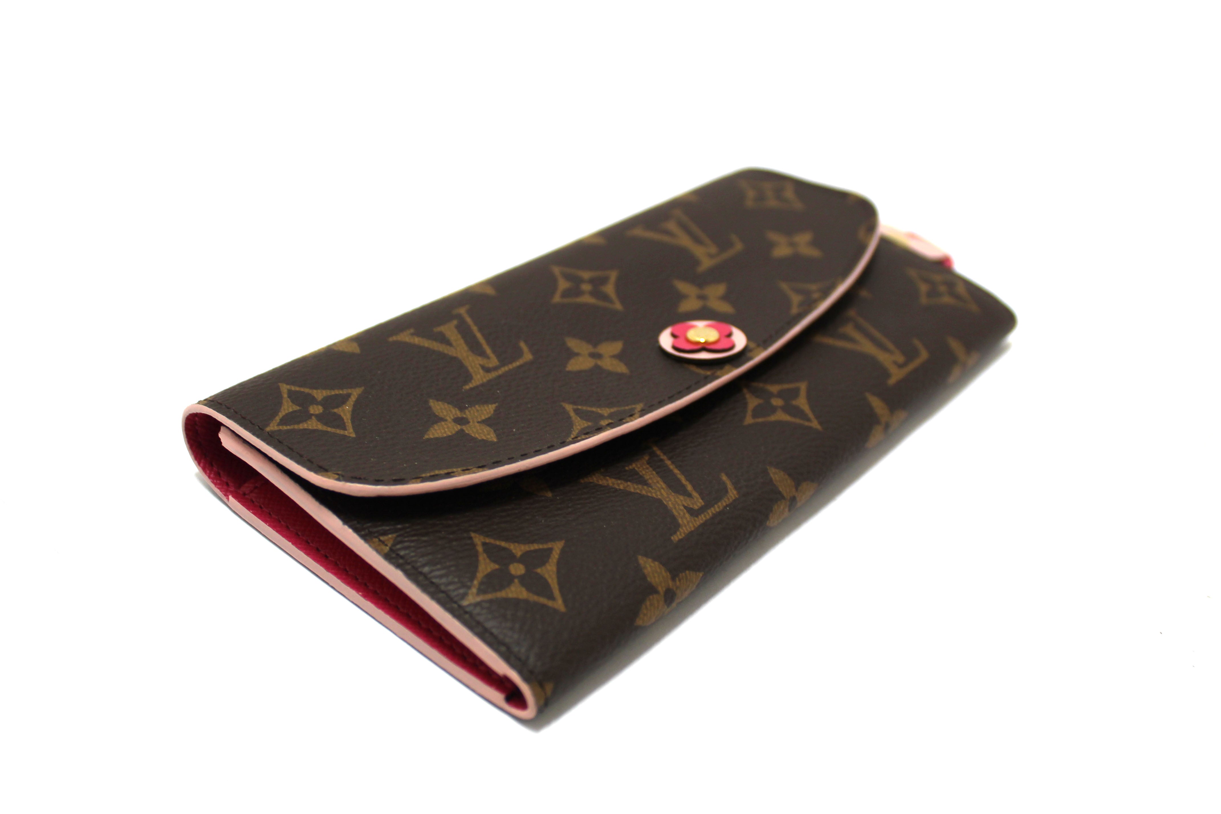 Authentic New Louis Vuitton Monogram Canvas Morning Bloom Flower Emilie Long Wallet