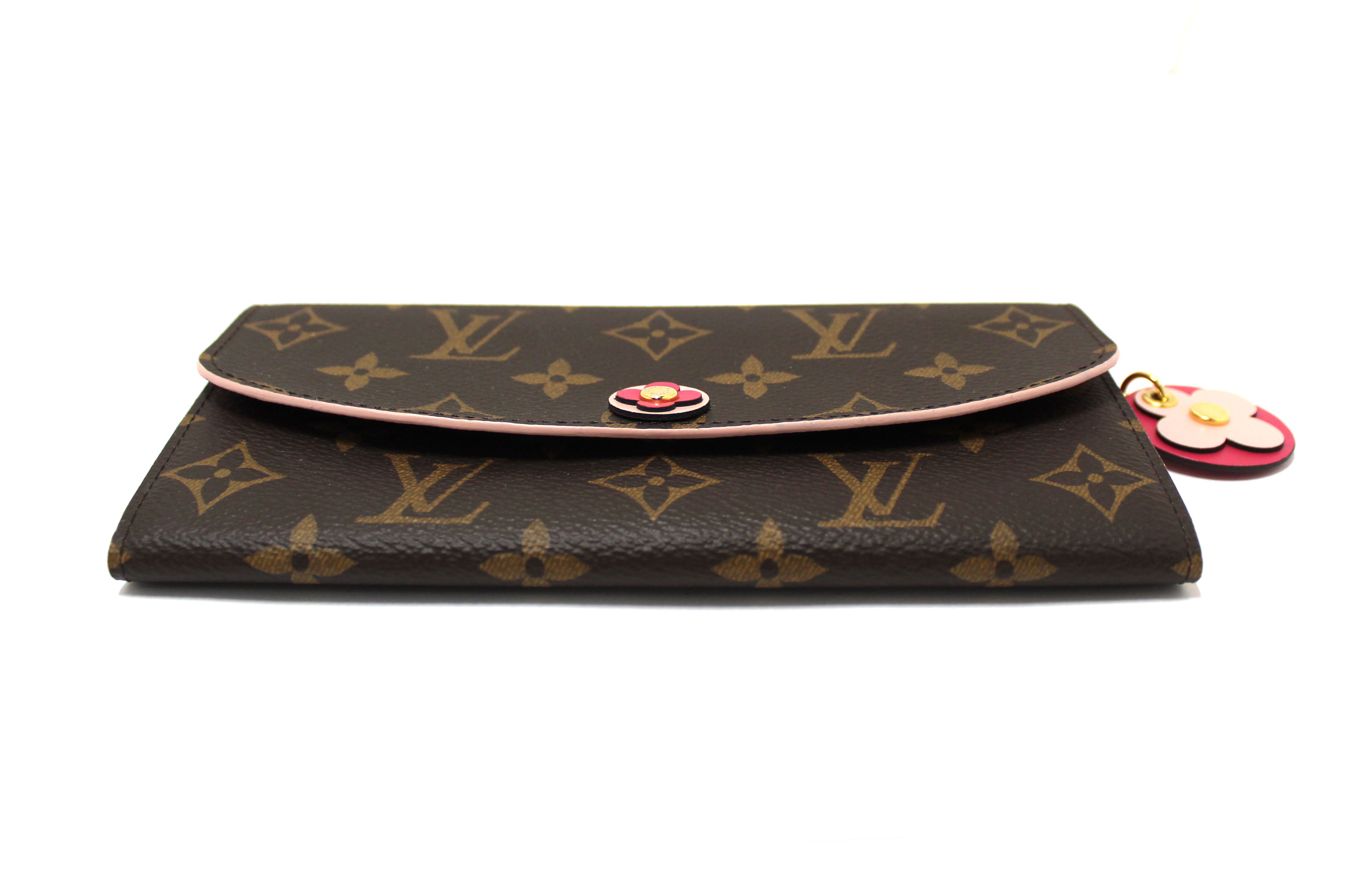 Authentic New Louis Vuitton Monogram Canvas Morning Bloom Flower Emilie Long Wallet