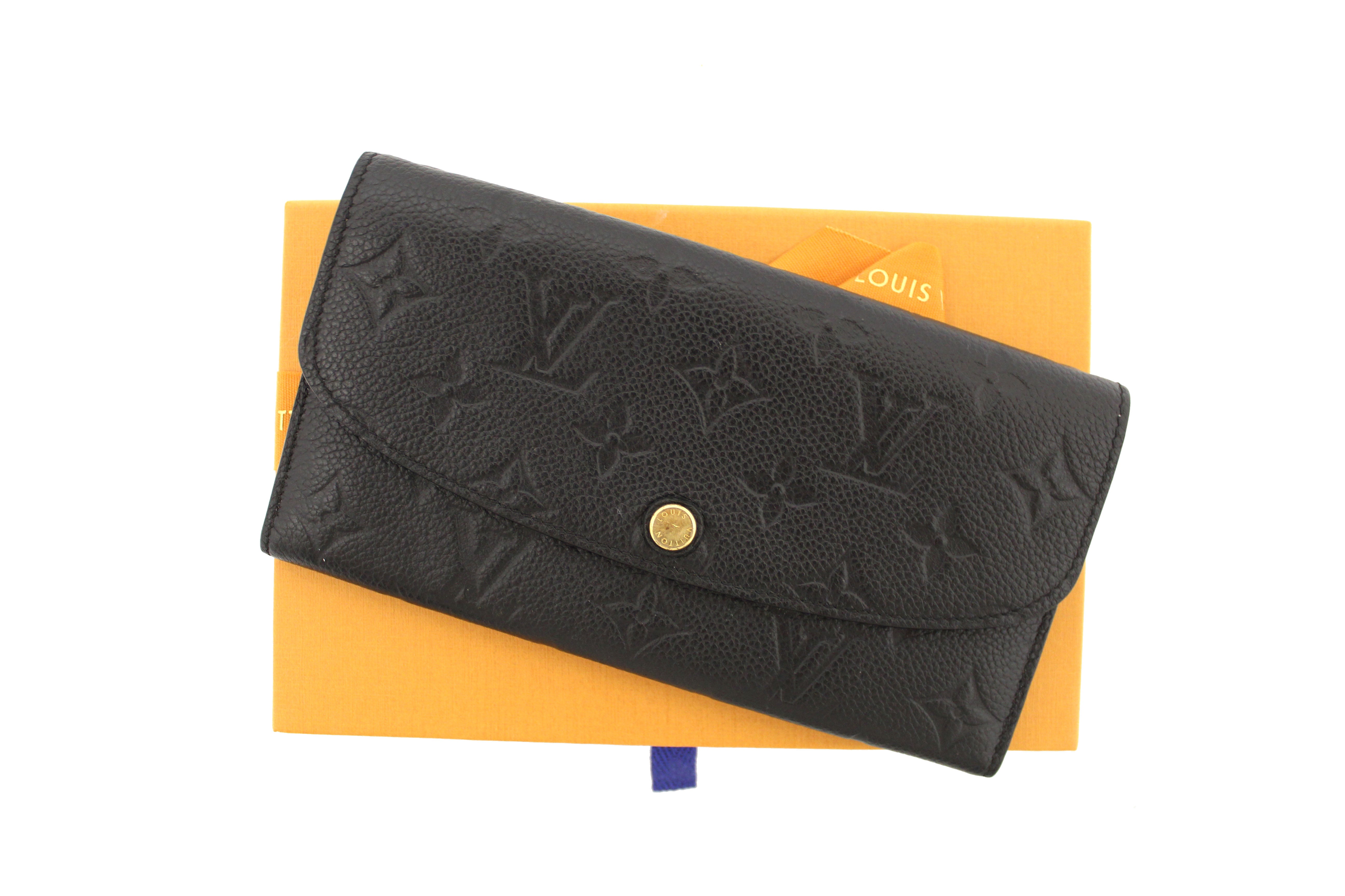 Authentic Louis Vuitton Black Empreinte Emilie Long Wallet